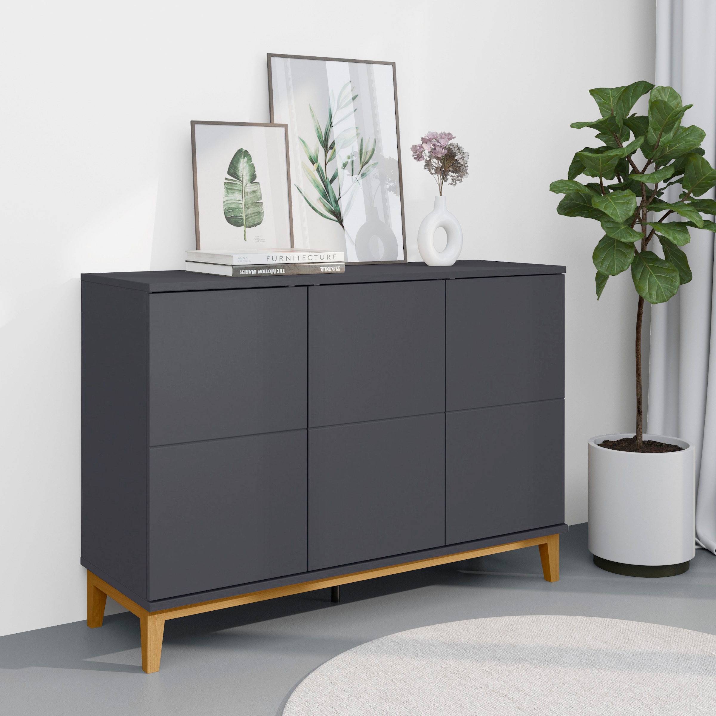 GOODproduct Buffet »Maryd« Commode, structure imitation bois, largeur 120 cm