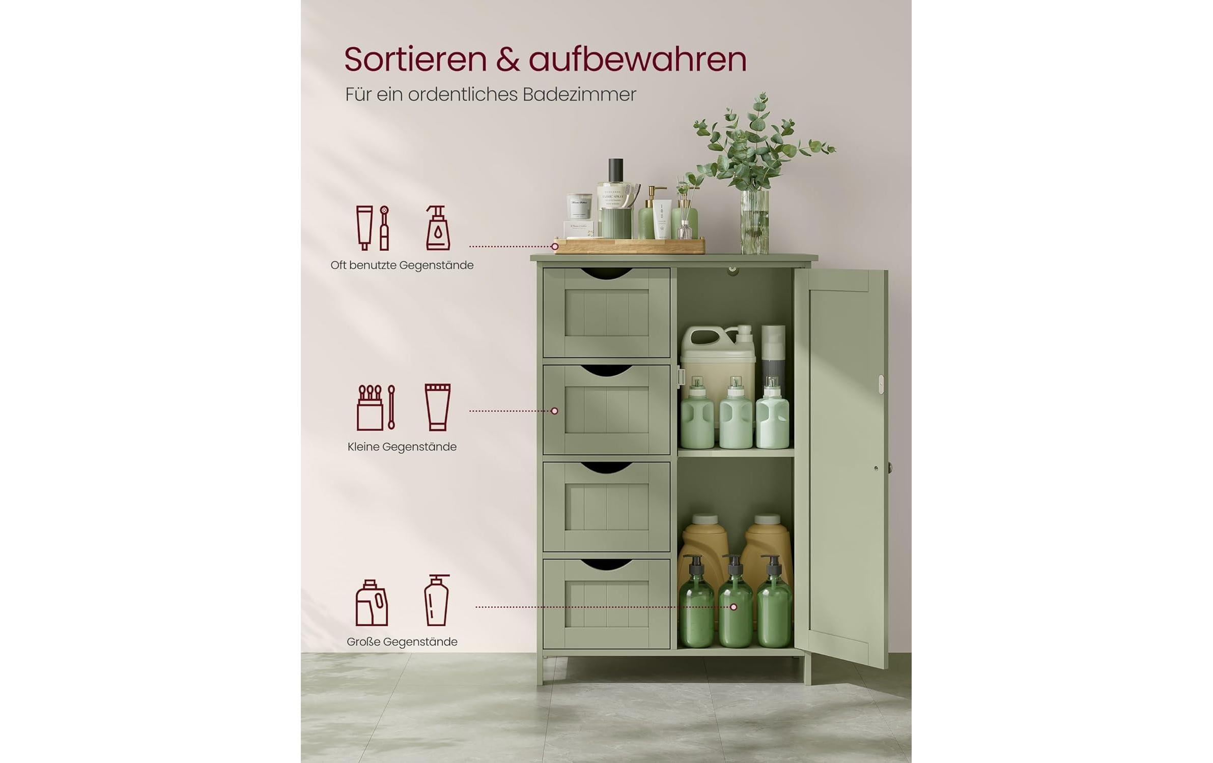 VASAGLE Mehrzweckschrank »Badezimmerschrank«