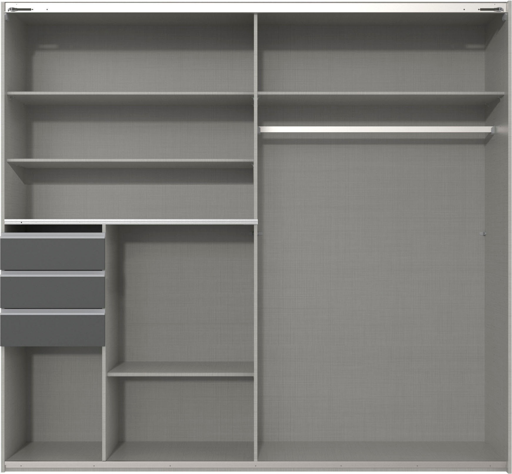 Wimex Schwebetürenschrank »Bremen in der Breite 180cm, wahlweise mit Spiegel« mit moderner Multiplex Optik, inkl. Schubladen