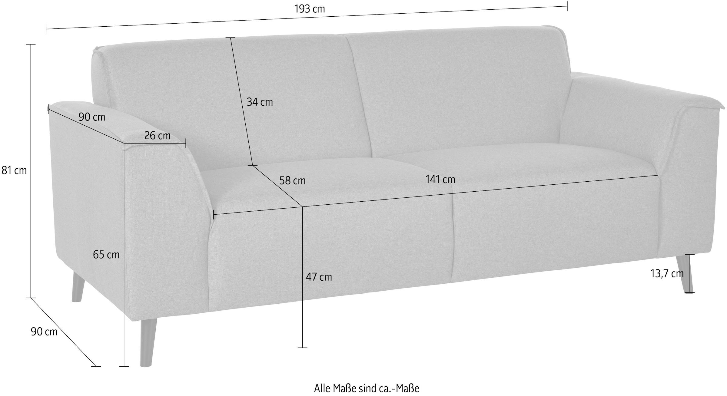 DOMO collection 2,5-places »Amora tolle Verarbeitungsdetails, komfortabel,« mit Federkern für hohen Sitzkomfort