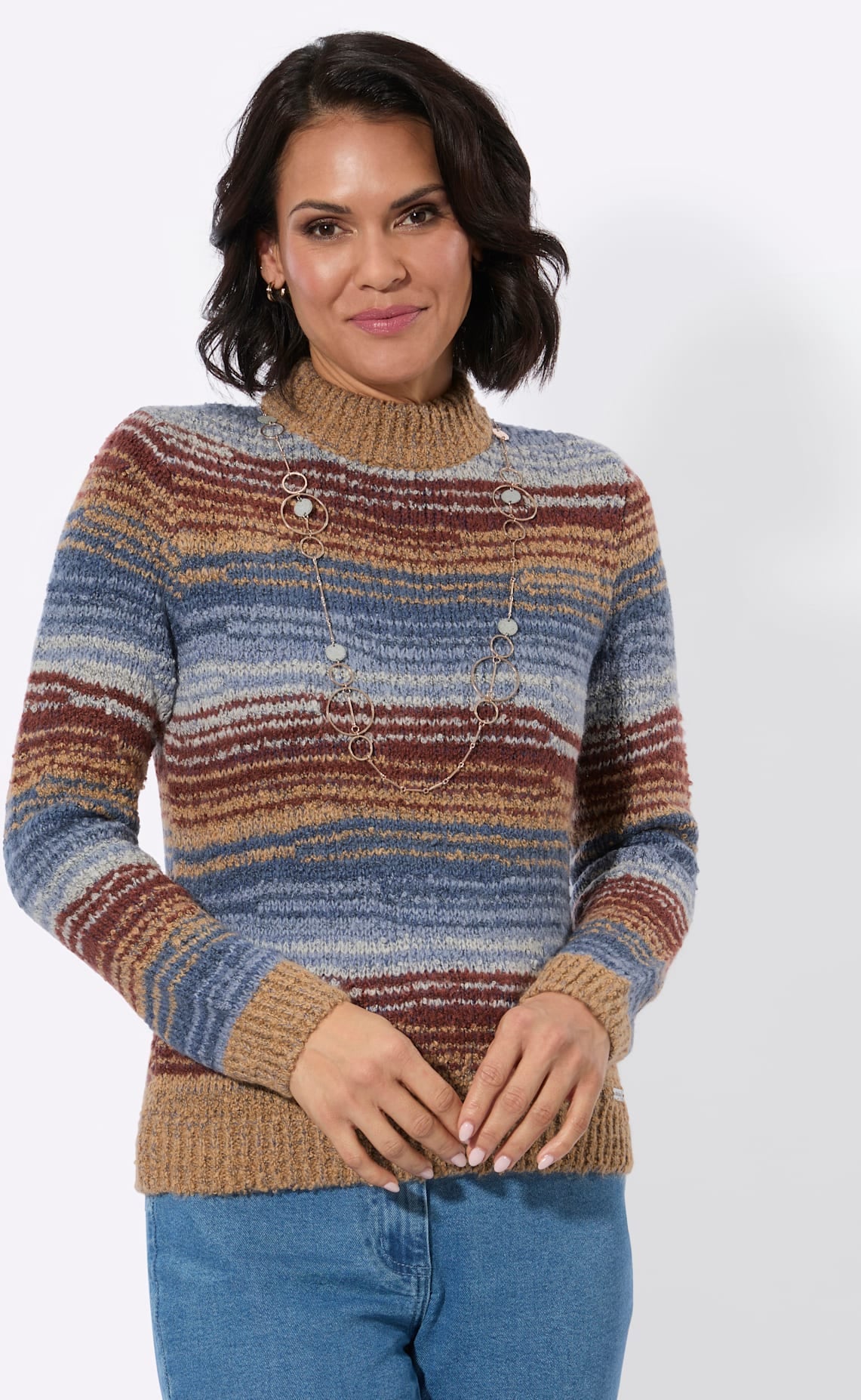 Casual Looks Pull à col montant »Bouclé-Pullover«