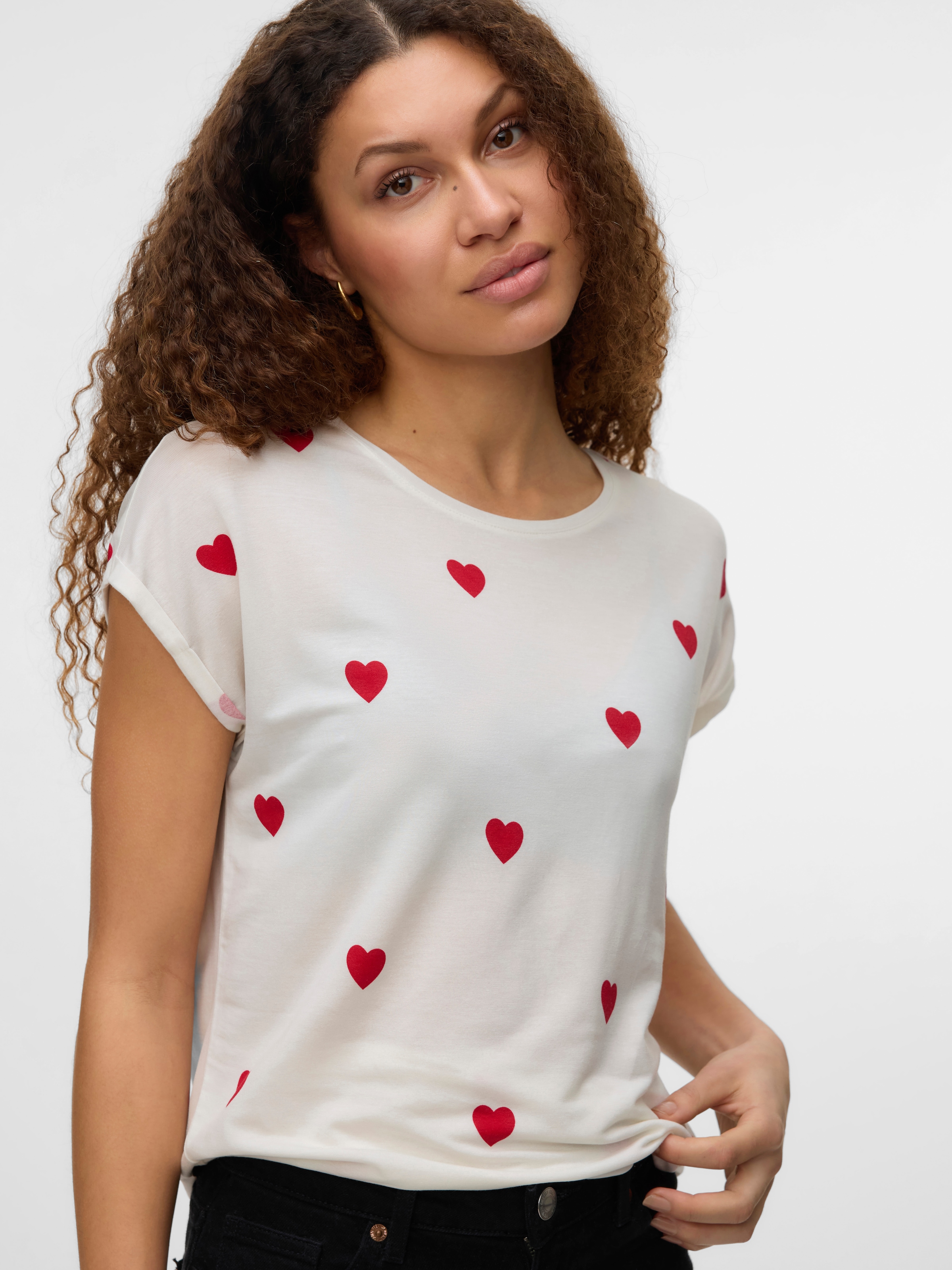 Vero Moda T-shirt à manches courtes »VMAVA SS TOP MULTI AOP NOOS« Materialmix, regular fit