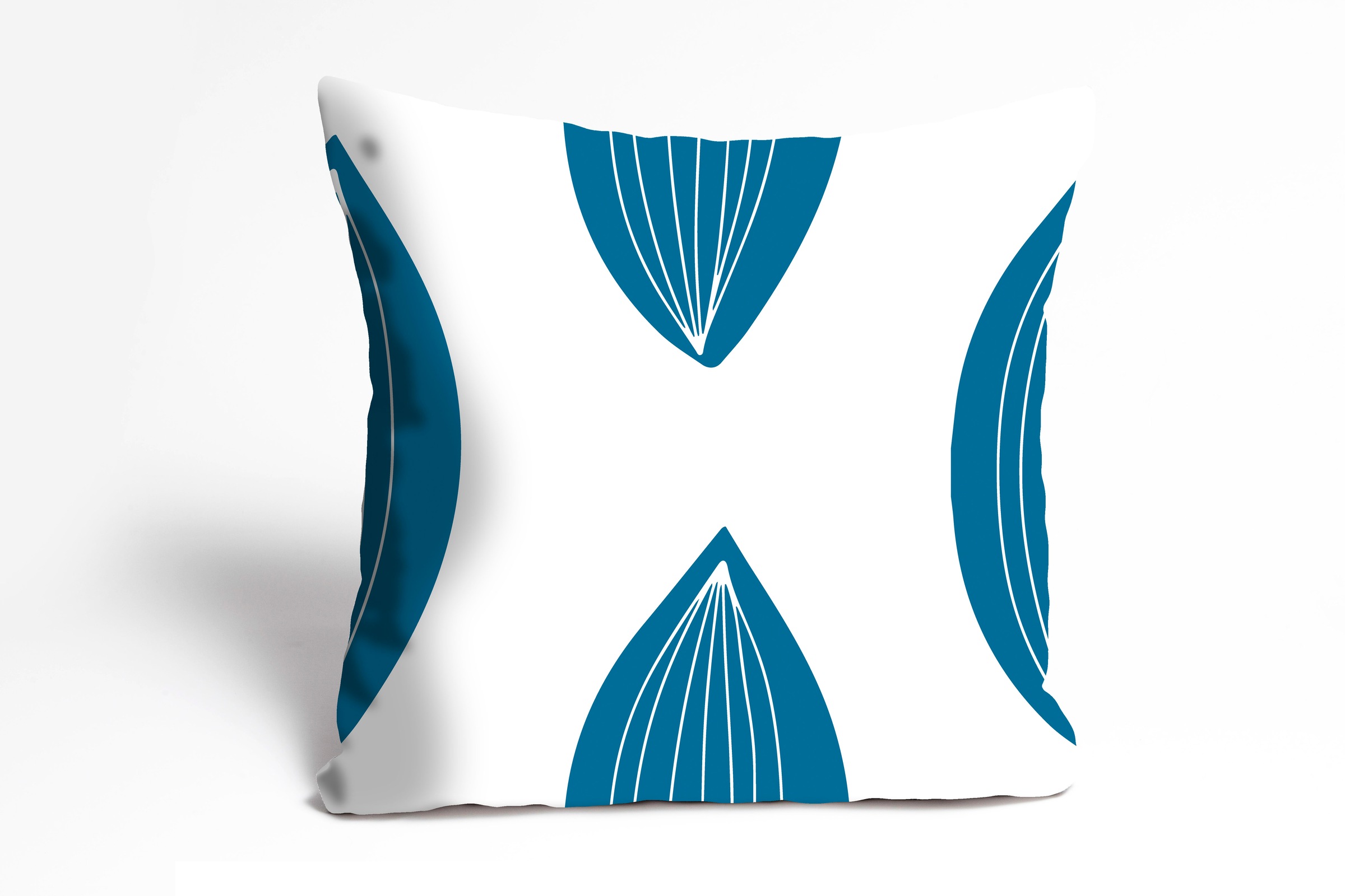 queence Coussin décoratif »Illusion« Kissenhülle,Muster,Blau,Weiss,Zeitlos,Klassisch,Stilvoll,Dekorativ