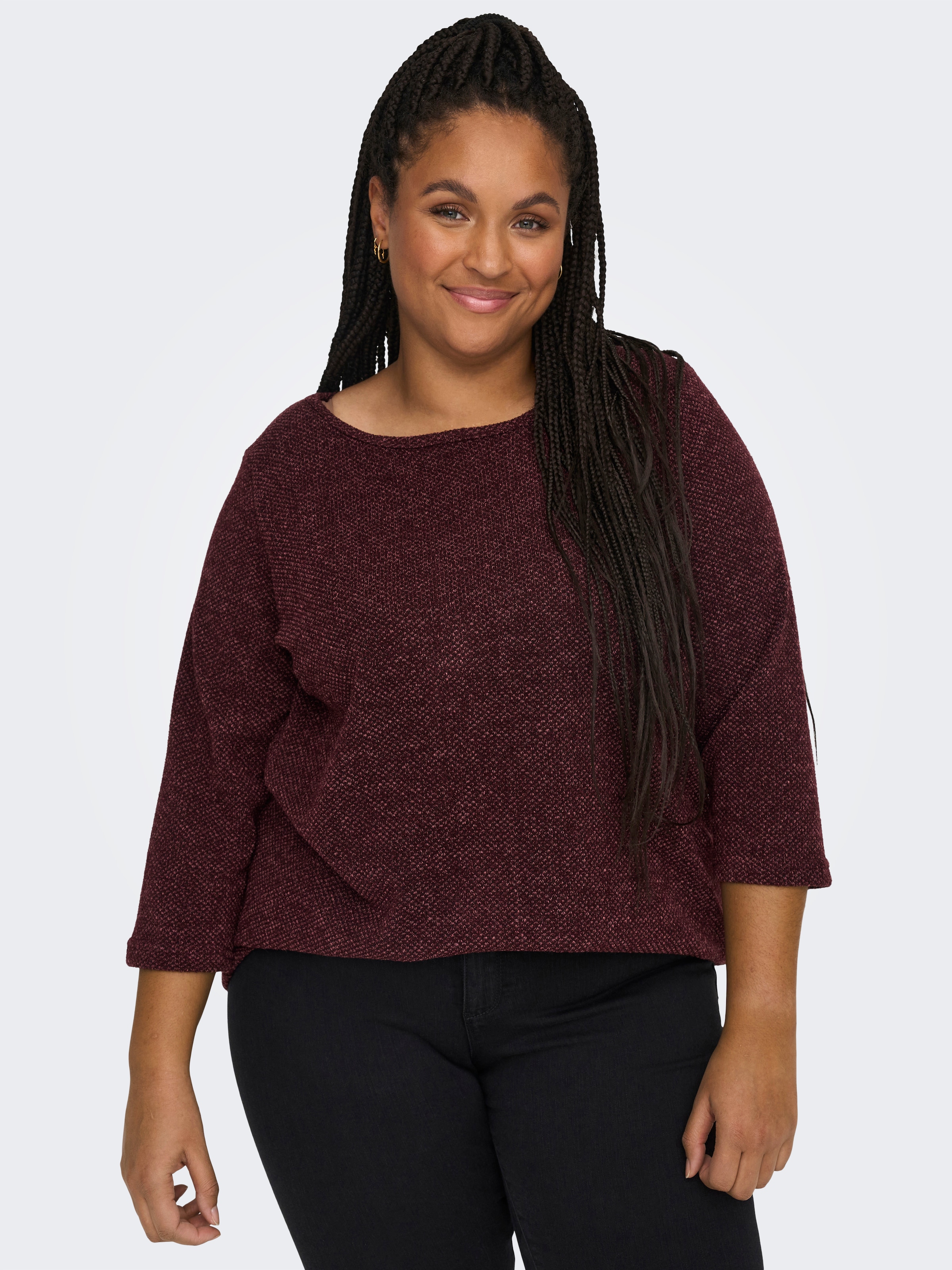 ONLY CARMAKOMA T-shirt à manches 3/4 »CARMARTHA 3/4 TOP« fibre synthétique, coupe ample