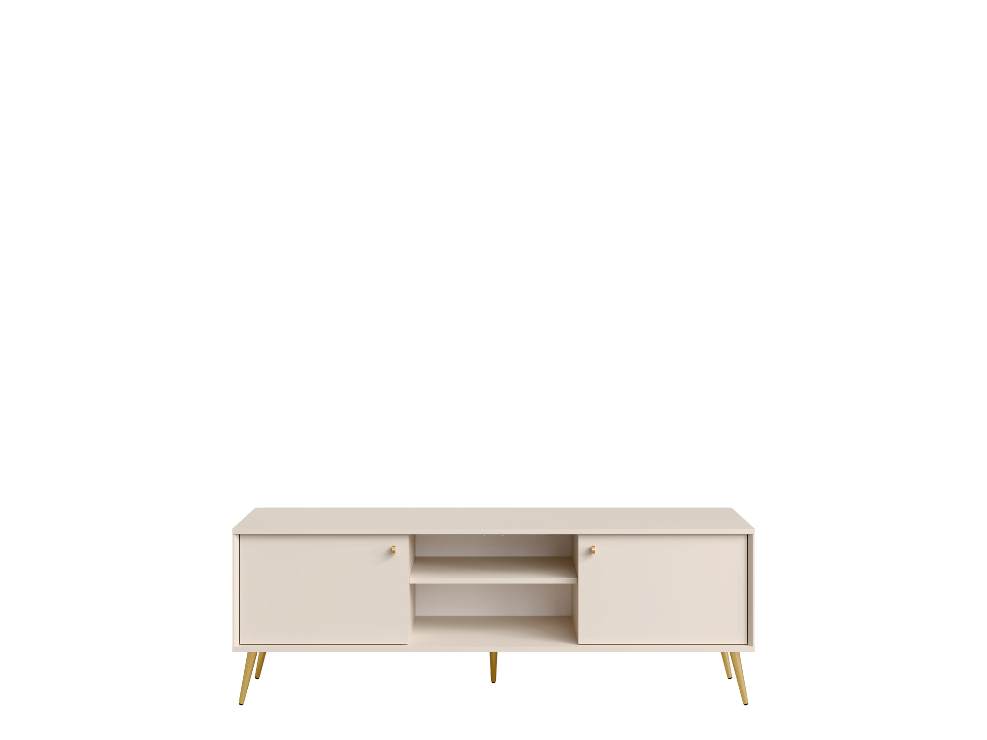 Home affaire Table basse »ROMELIS TV-Schrank mit 2 Türen und einem Fach, B/T/H: 156/40,5/54,8 cm« Beige TV-Kommode mit goldenen Akzenten, viel Stauraum