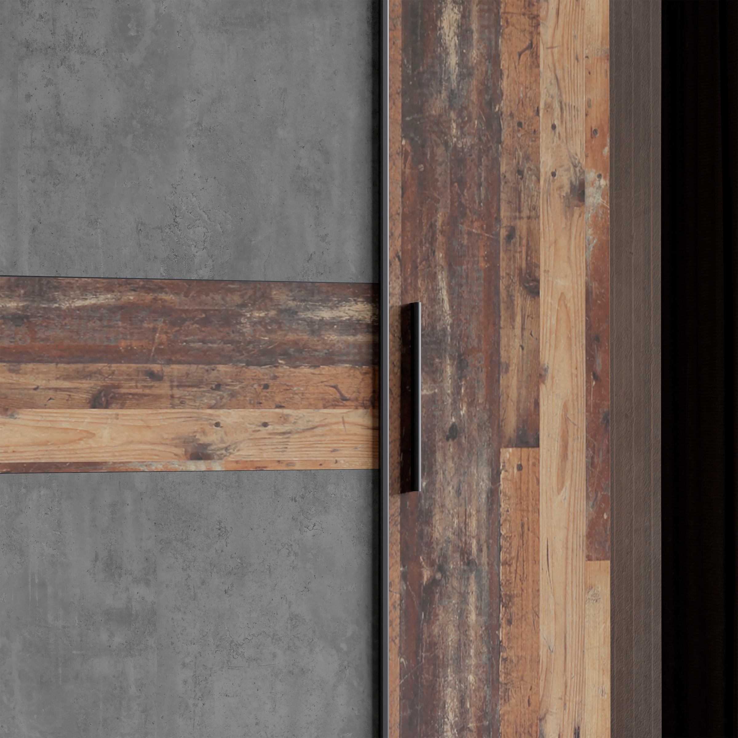 FORTE Armoires à vêtements »Kalixtus, Made in Europe« L/H/P env. 200x190x60 cm, 2 portes coulissantes, 2 portes battantes, 8 étagères,  combinaison de portes pivotantes et coulissantes, plusieurs couleurs