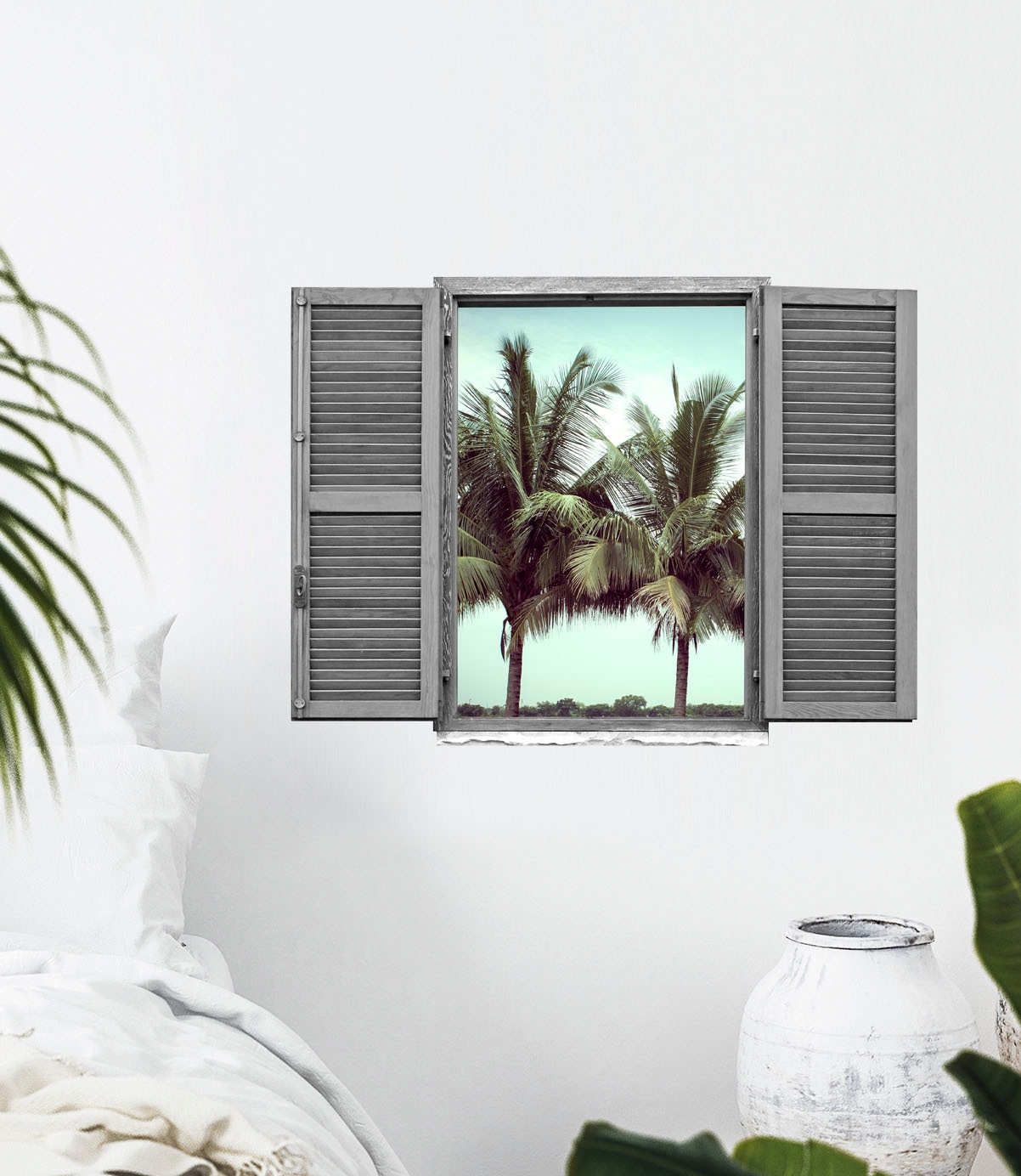 queence Wandtattoo »Palmen« Wandsticker, Wandbild, selbstklebend, 3D, Fenster