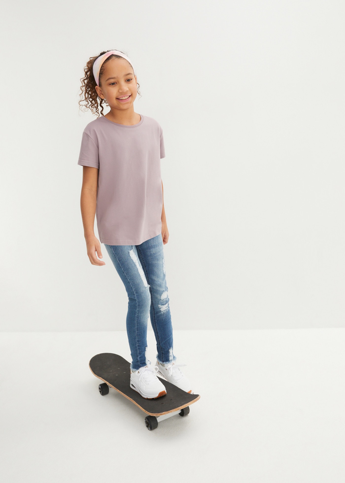bonprix T-shirt Paquet, lot de 3,  en coton avec une part d'élasthanne, manches courtes, coupe régulière