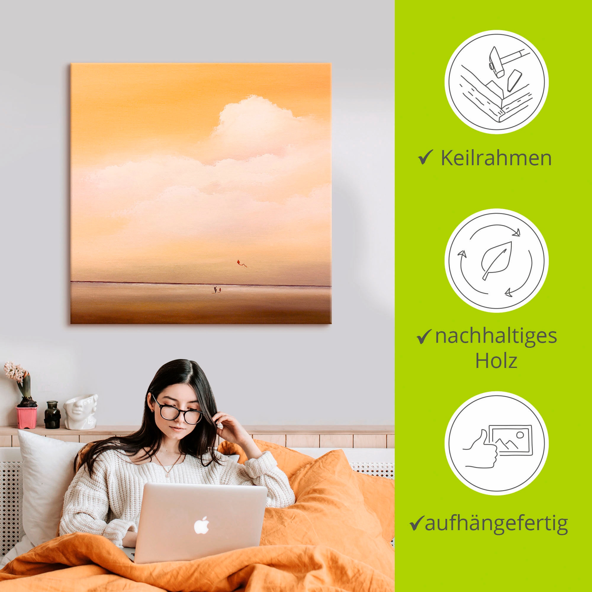 Artland Tableau sur toile »Höhenflug« 1 cuis tlg. auf Holzrahmen gespannt