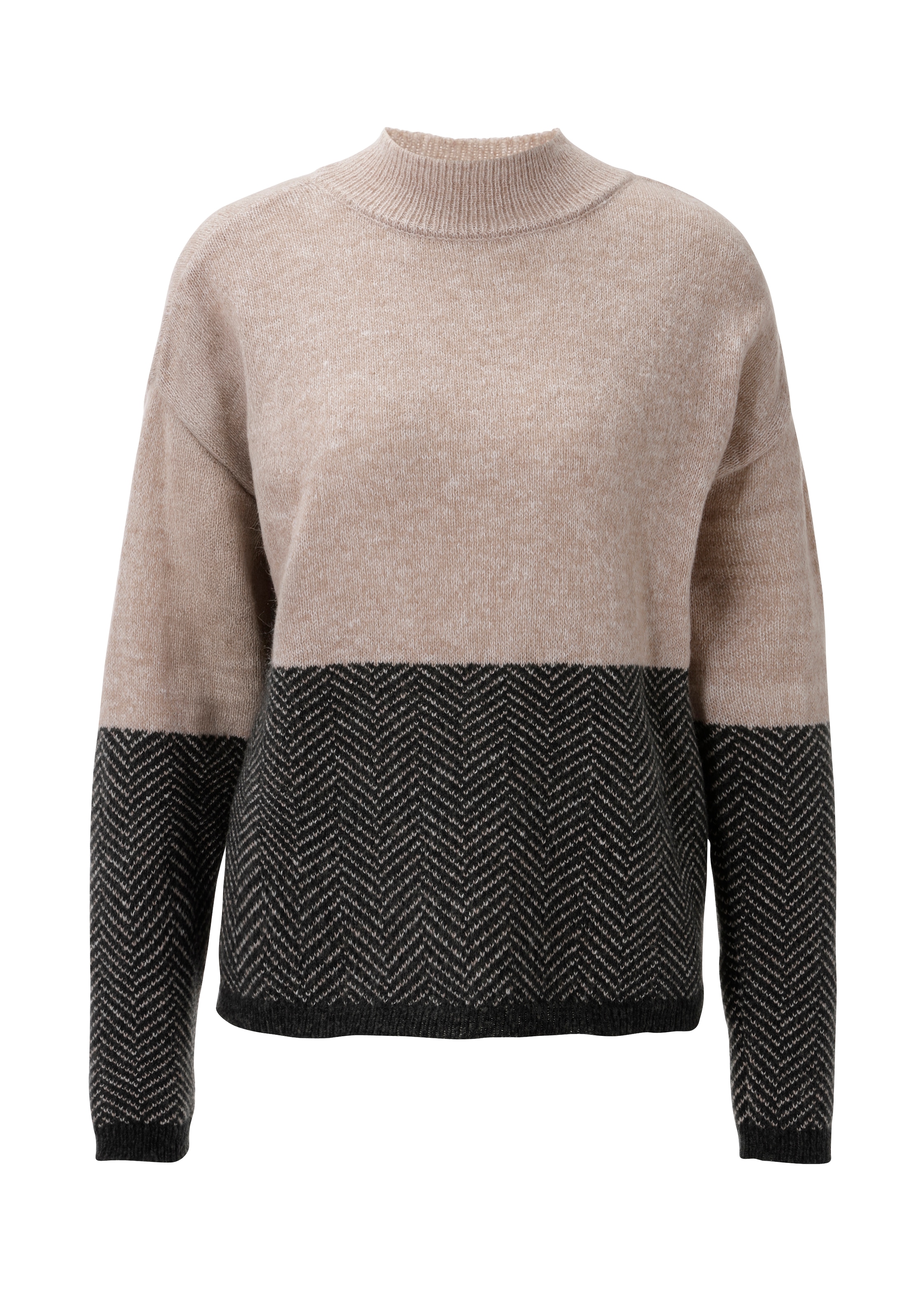 Aniston CASUAL Strickpullover im Colorblocking und Muster-Mix - NEUE KOLLEKTION