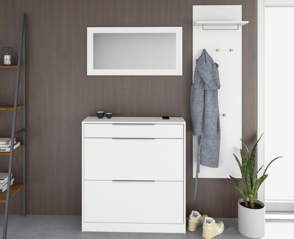 borchardt Möbel Garderoben-Set »Oliva, Schuhschrank, Spiegel, Garderobenpaneel« 3 Stk. tlg.