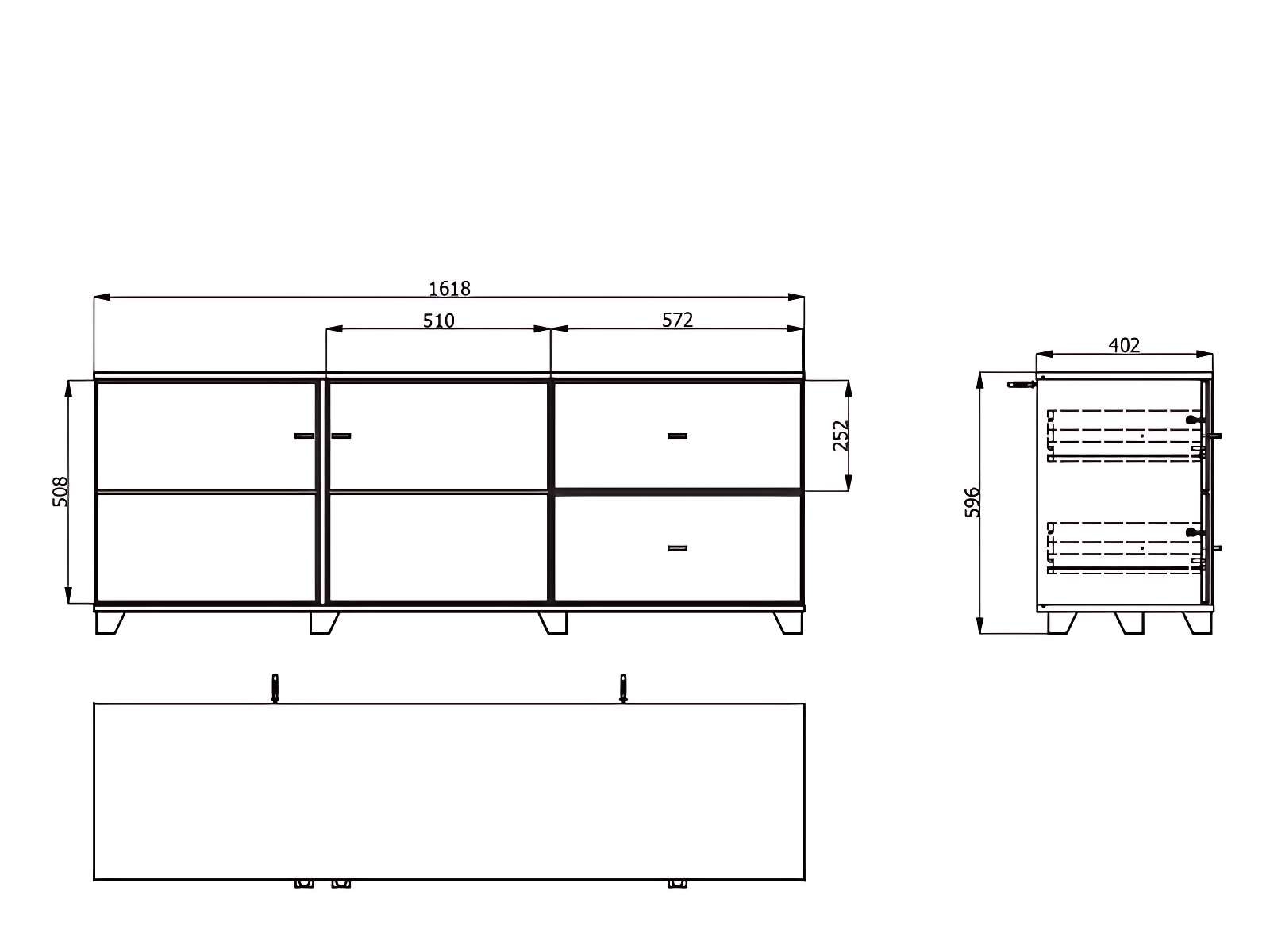 INOSIGN Tableau TV »Burgundy Lowboard, TV-Schrank, TV-Ständer, Hochglanzfronten« Hochglanzfronten und eine Innenausstattung in Flagstaff Eiche