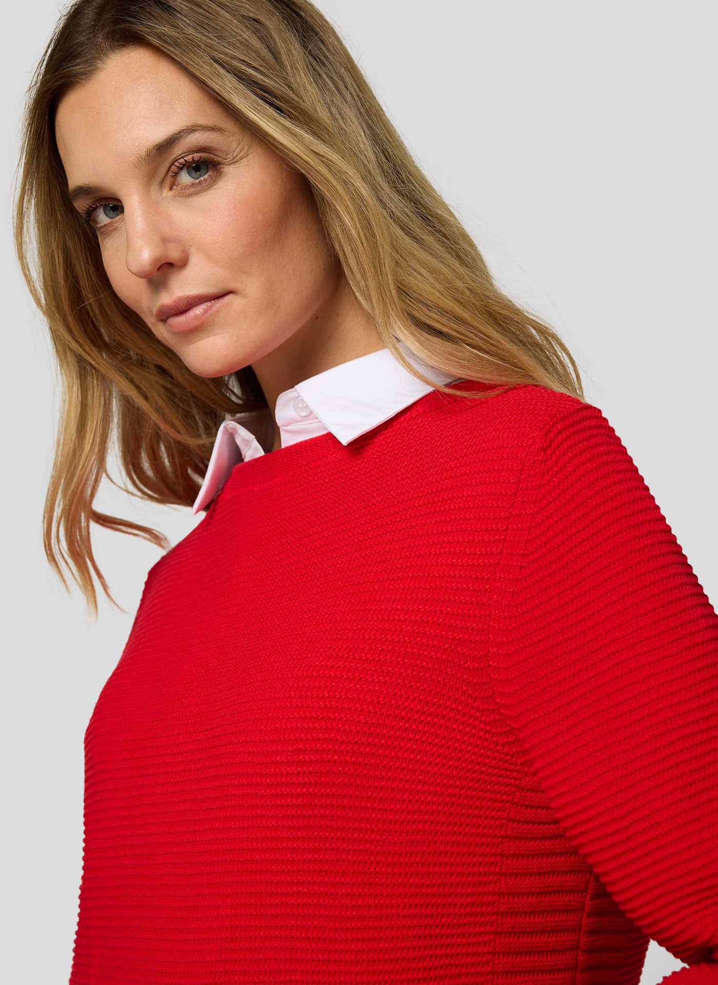 Rabe Pull en tricot en motif côtelé à rayures