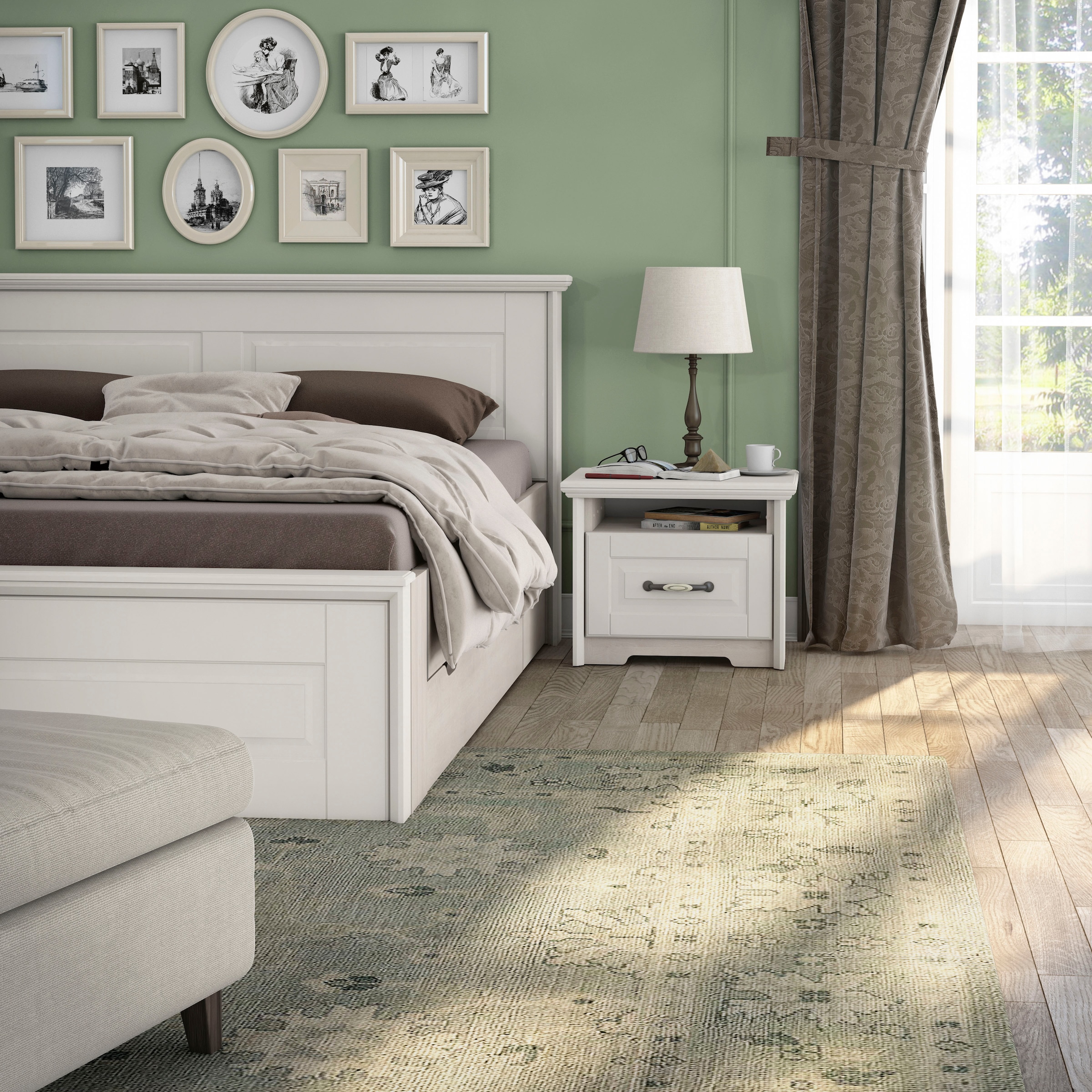 GOODproduct Tiroir de lit »Evergreen,Schublade auf Rollen für ausreichend Stauraum unter dem Bett« complément pour le lit Evergreen