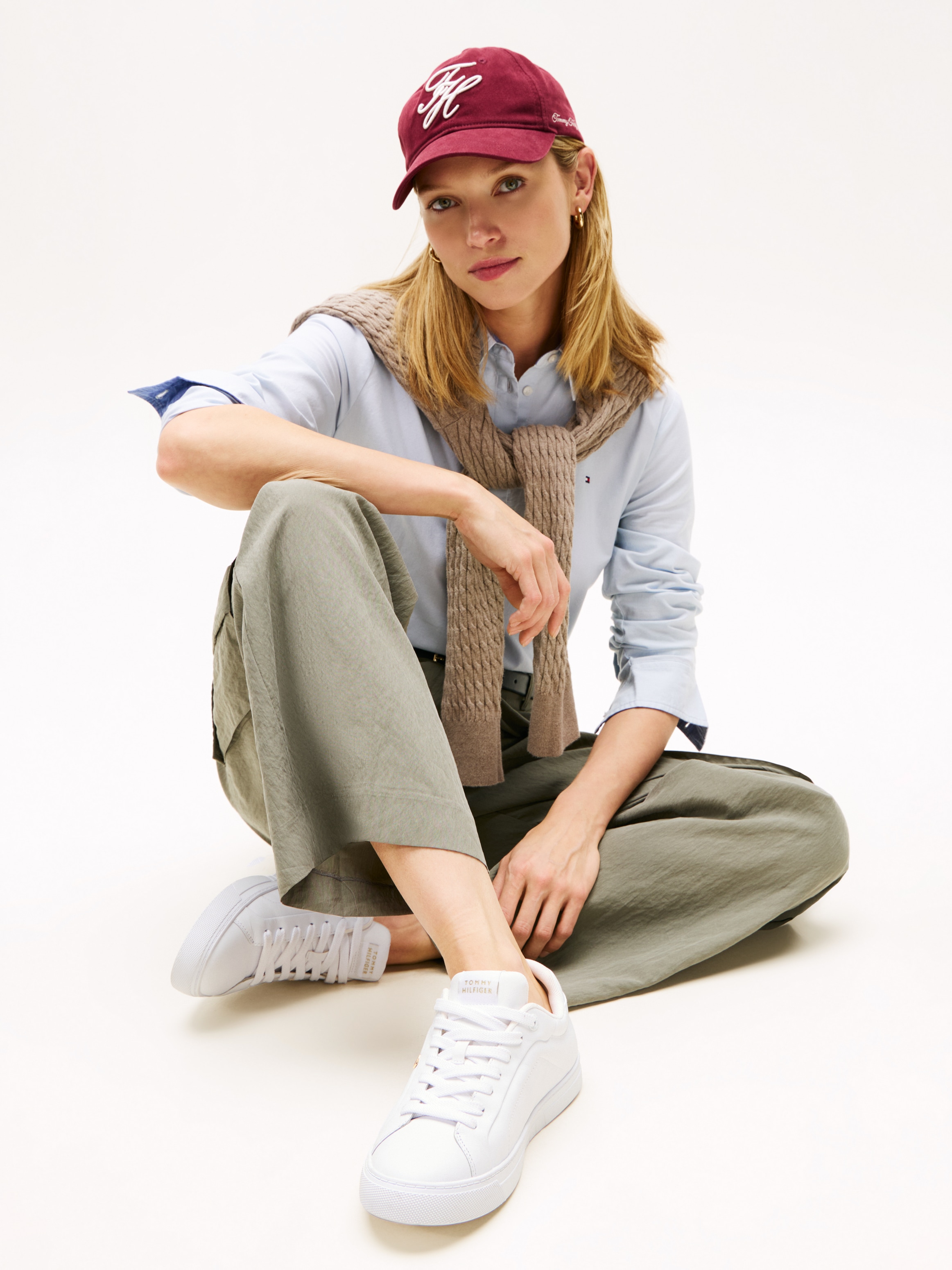 Tommy Hilfiger Baskets à plateforme »ICON COURT SNEAKER«  Freizeitschuh, Halbschuh, Schnürschuh mit Flaggen-Logo