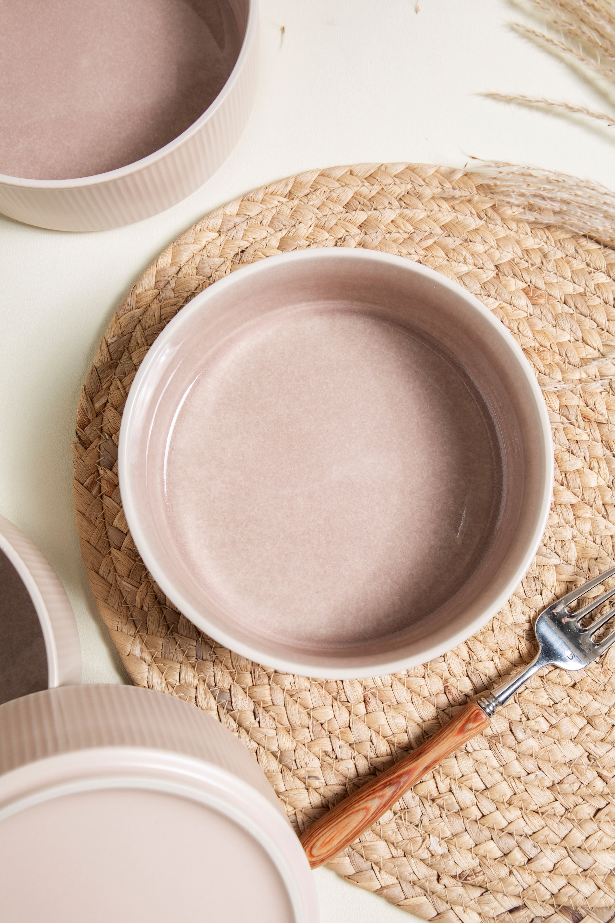 GOODproduct Geschirr-Set »Ylvii, aussen matt, innen reaktiv glasiert« Riffeloptik, spülmaschinenfest und mikrowellengeeignet