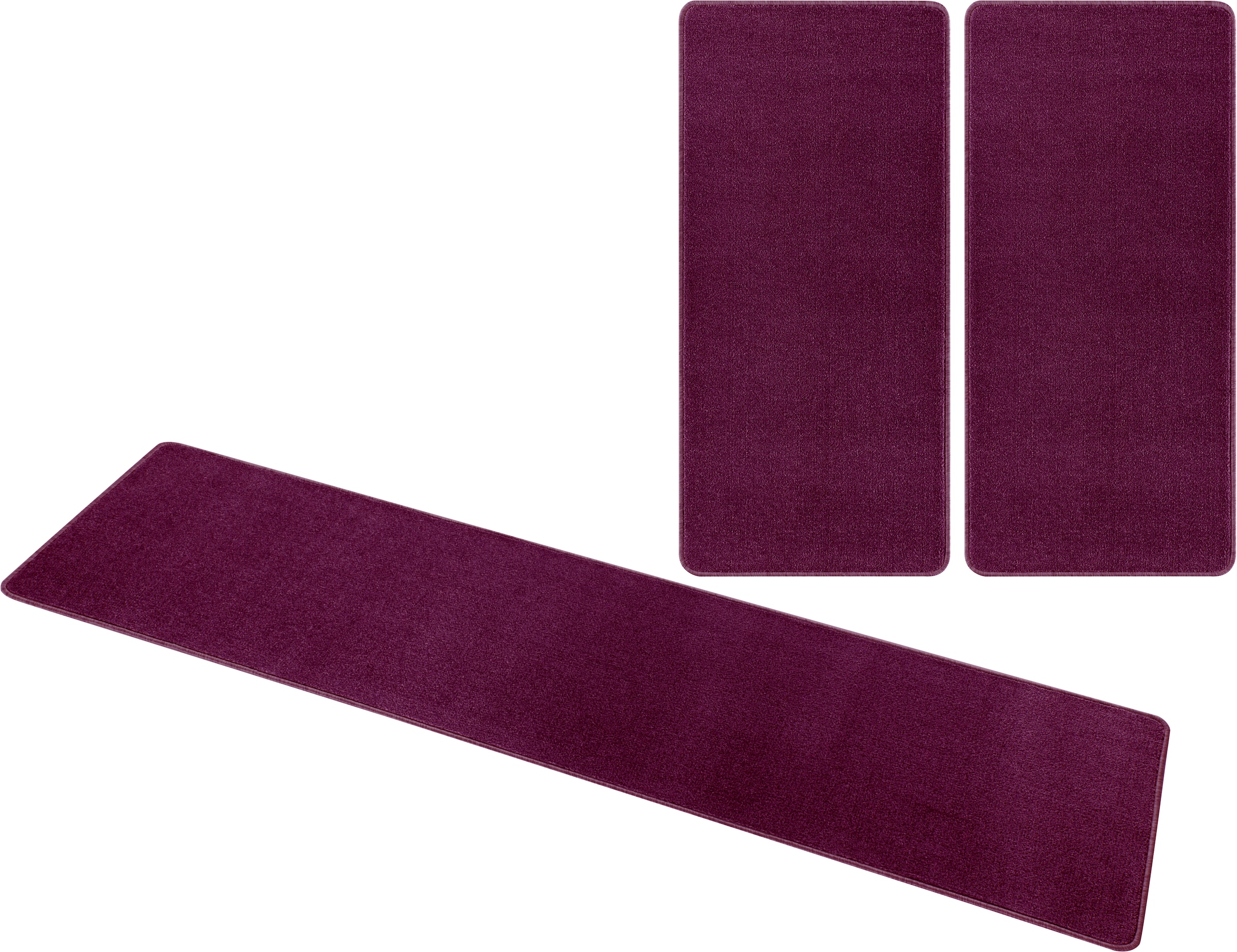 HANSE Home Bordure de lit »Shashi« Höhe 8 mm 3 cuis tlg. Kurzflor, Unifarben, Teppich, Bettläufer, Bettvorleger, Teppichläufer