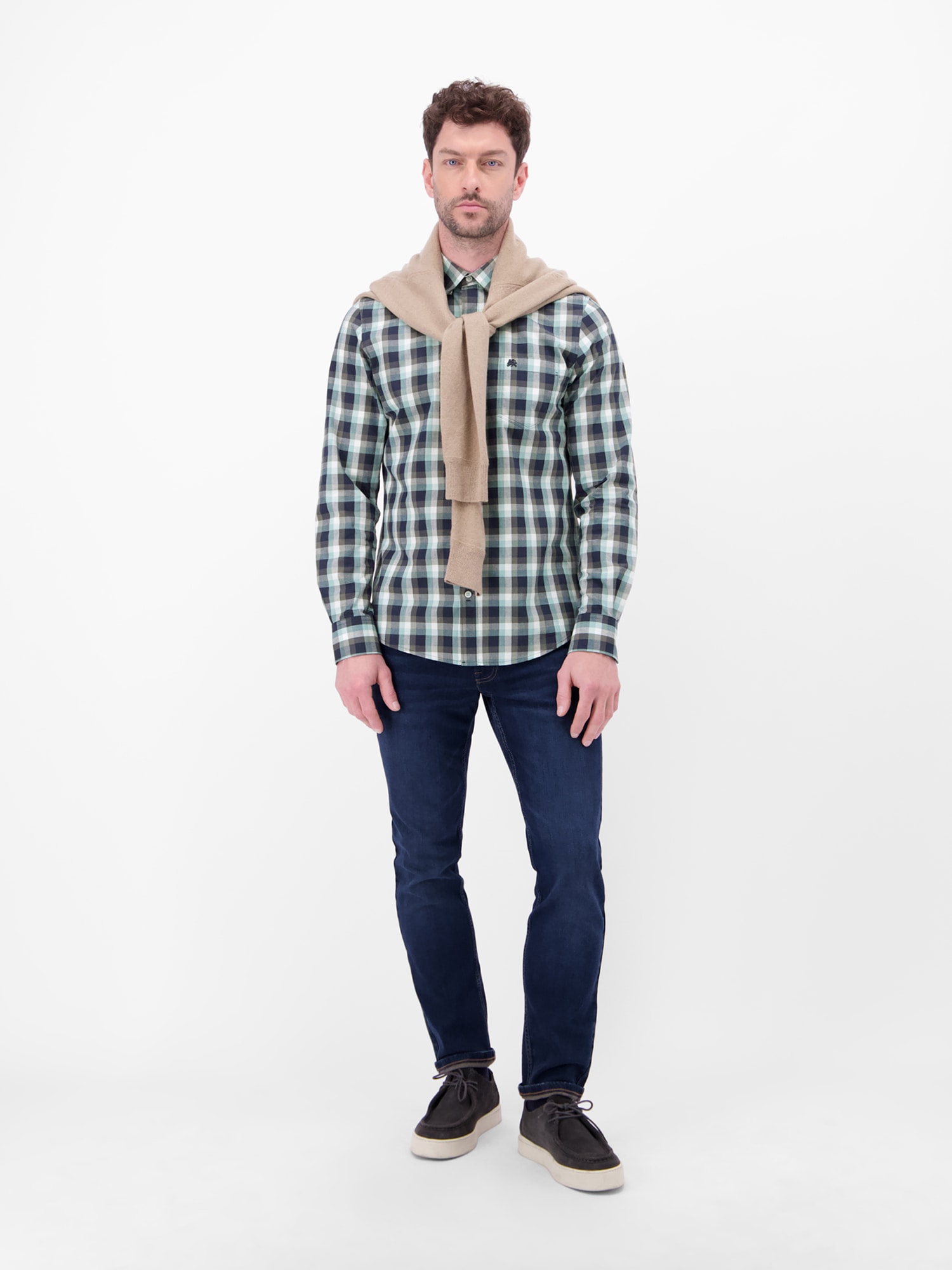 LERROS Chemise à manches longues »Karohemd mit Kentkragen und Brusttasche«