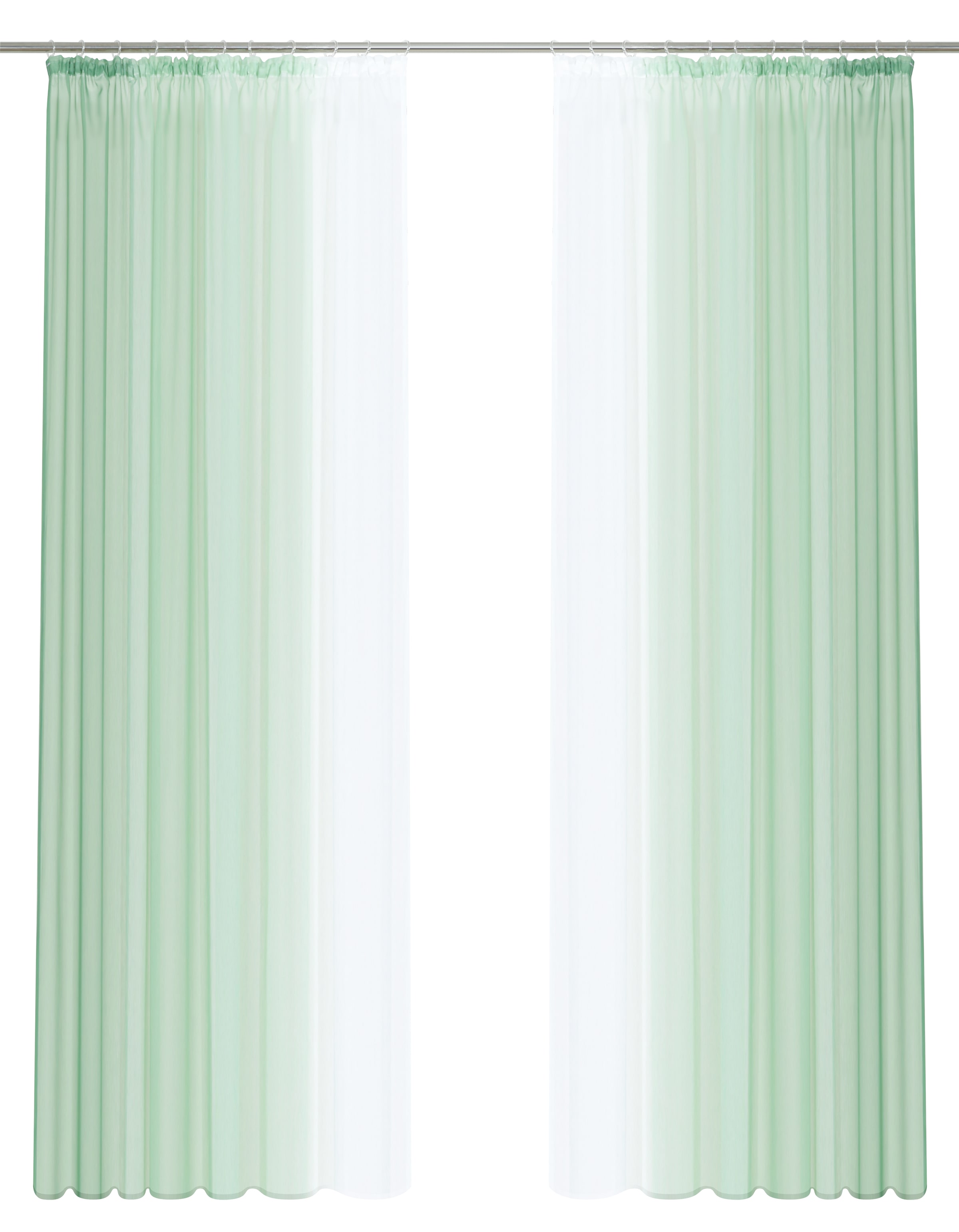 GOODproduct Rideau »Nivva« Bande volante 2 cuis tlg. transparent, ruban froncé, facile d'entretien, lot de 2