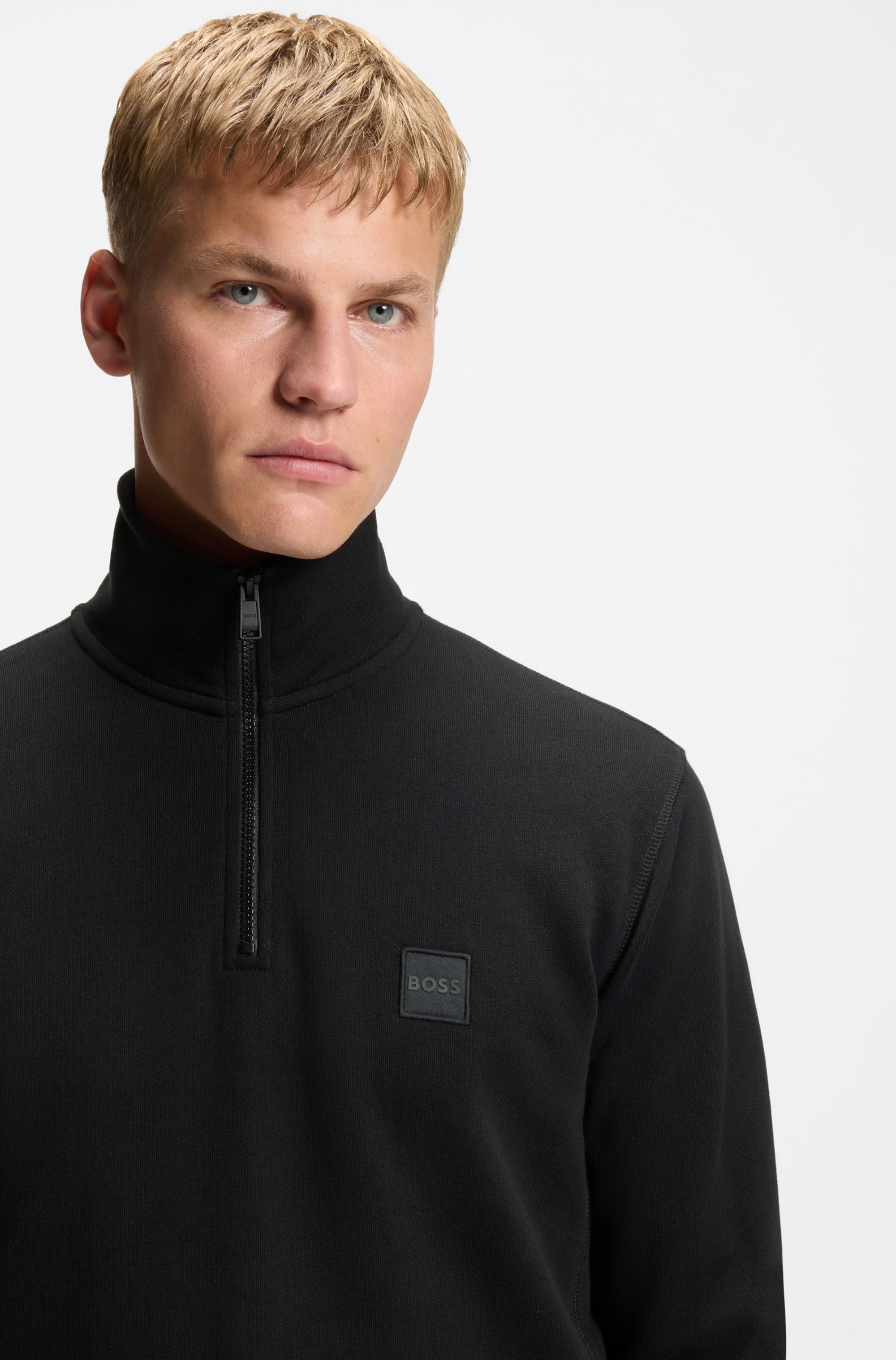 BOSS ORANGE Sweatshirt »Zetrust«, 1 Stk. Troyerkragen mit Reissverschluss, Regular Fit, BOSS-Label
