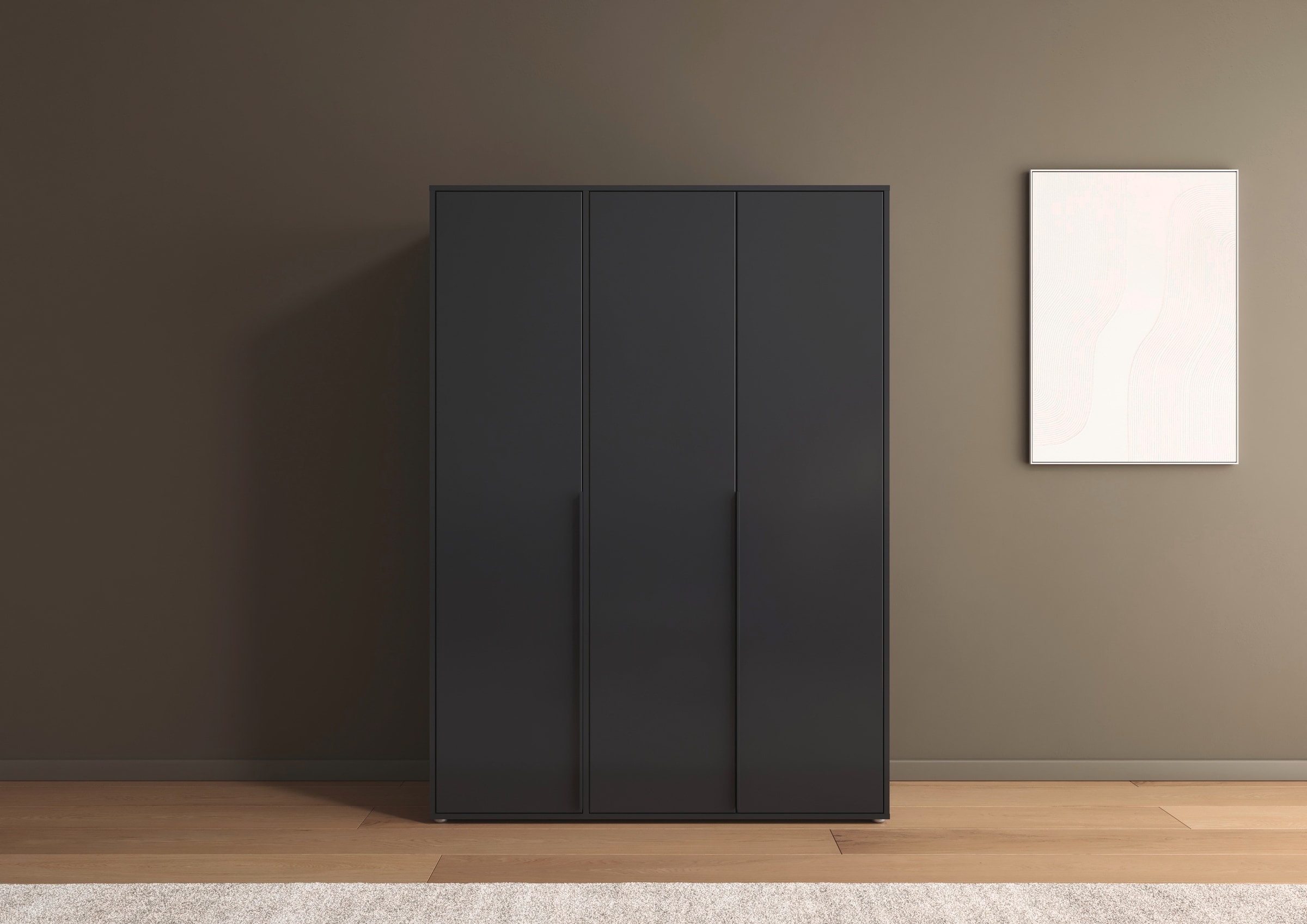 rauch Drehtürenschrank »Kleiderschrank Schrank Garderobe Wäscheschrank NAGATA viel Stauraum« in 3 verschiedenen Ausstattungen BASIC/CLASSIC/PREMIUM,  mit modernen Stangengriffen in Graumetallic TOPSELLER MADE IN GERMANY
