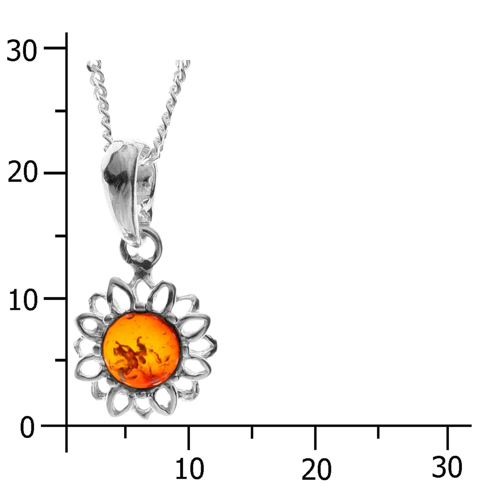 OSTSEE-SCHMUCK Chaîne avec pendentif »Ostsee-Schmuck Kette mit Anhänger Blüte 12 mm«