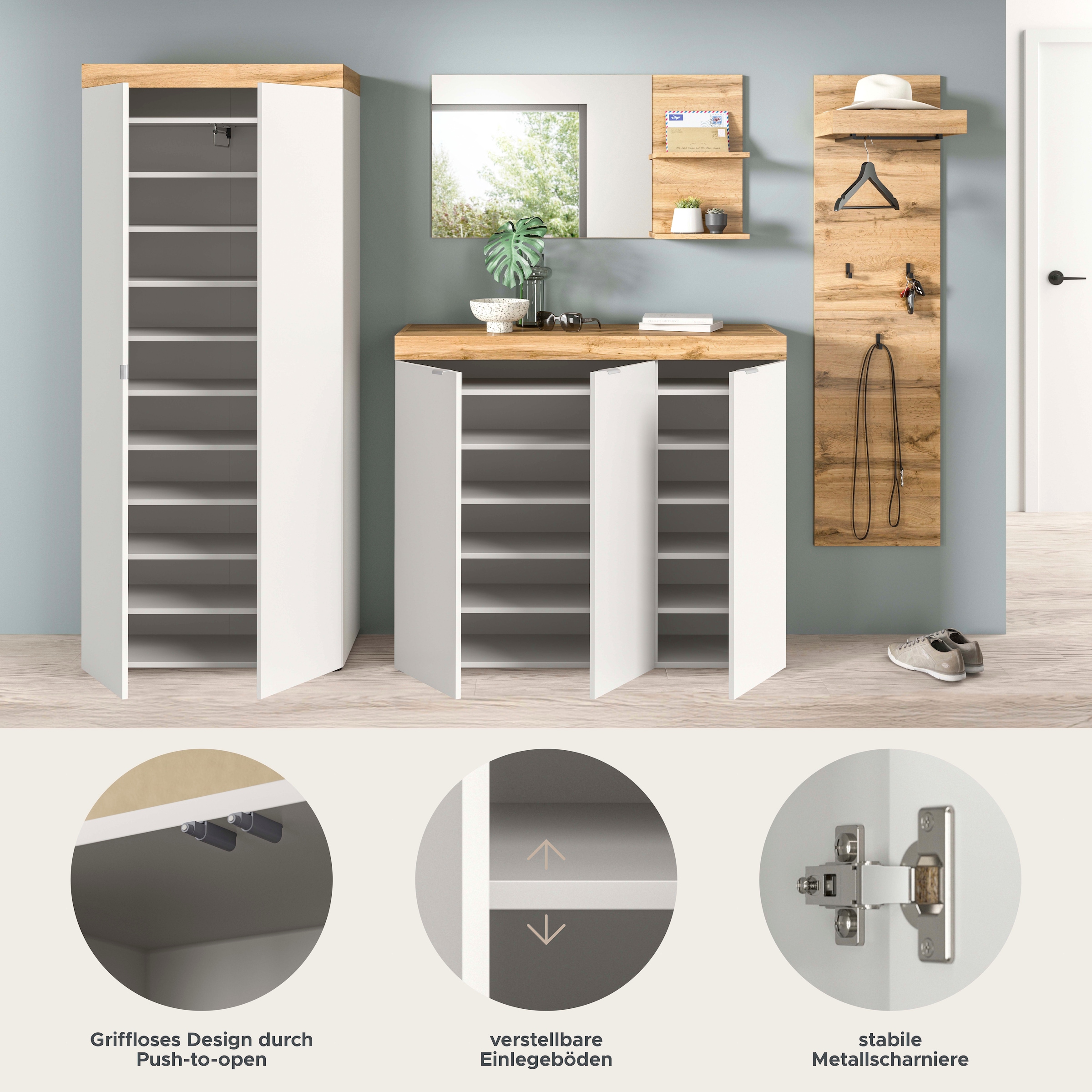 GOODproduct Ensemble de vestiaires »MAMBO II, 4-teilig, TOPSELLER!, hängend oder stehend montierbar« 4 cuis tlg.