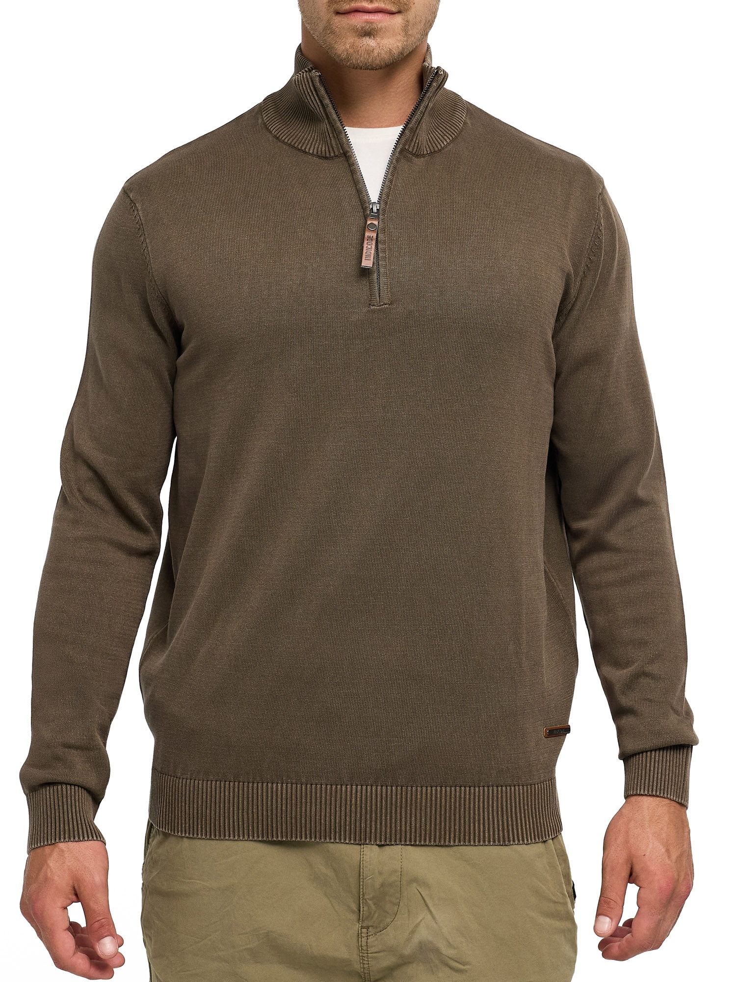Indicode Troyer »INArkmill ½ zip« coton, coupe régulière
