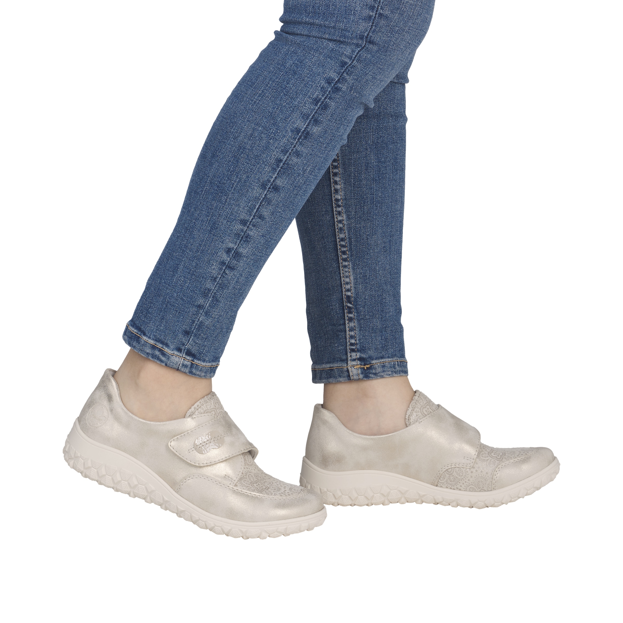 Rieker Klettschuh  Slipper, Halbschuh mit floralem Druck