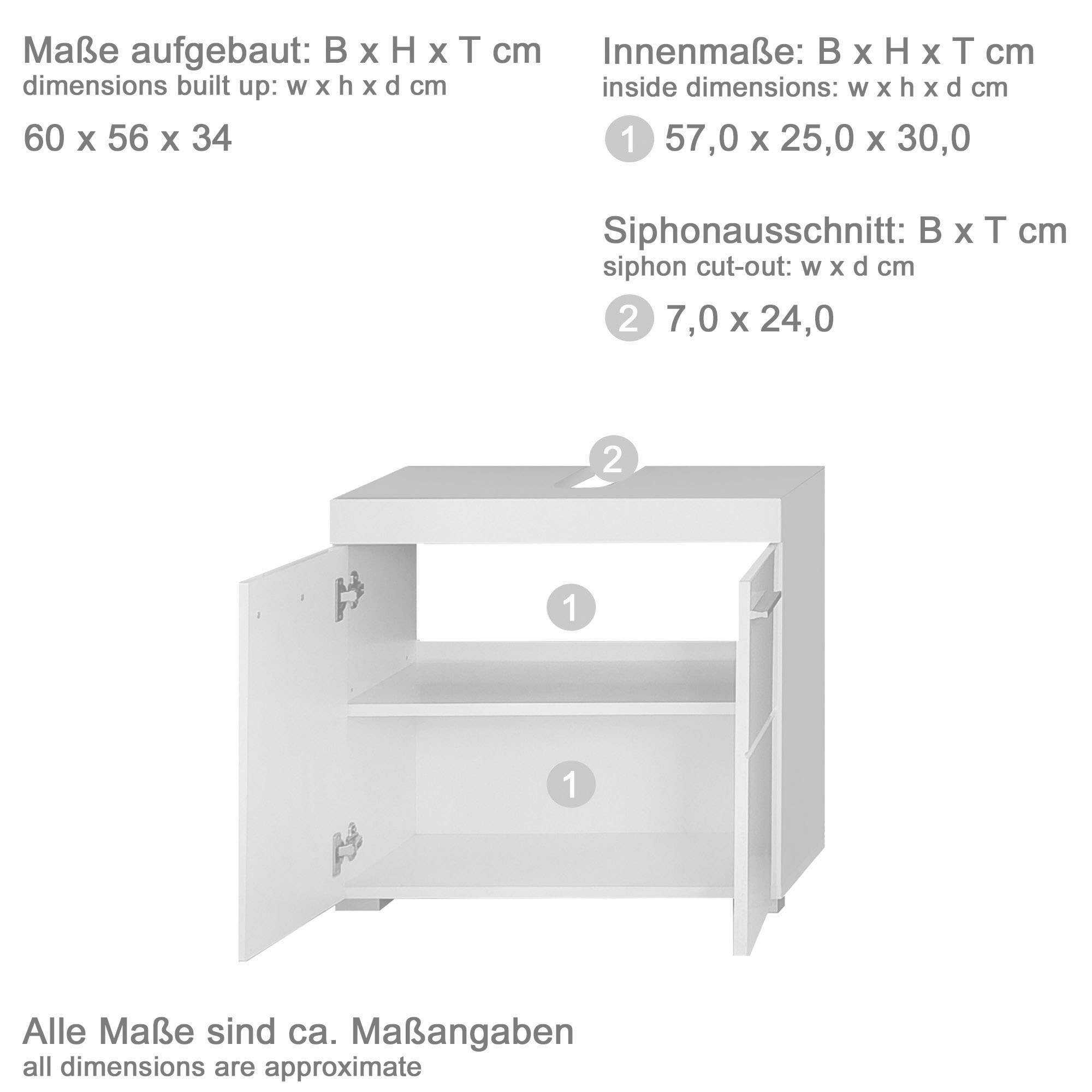 welltime Ensemble de meubles de salle de bain »Avena« Ensemble, 5 cuis tlg.