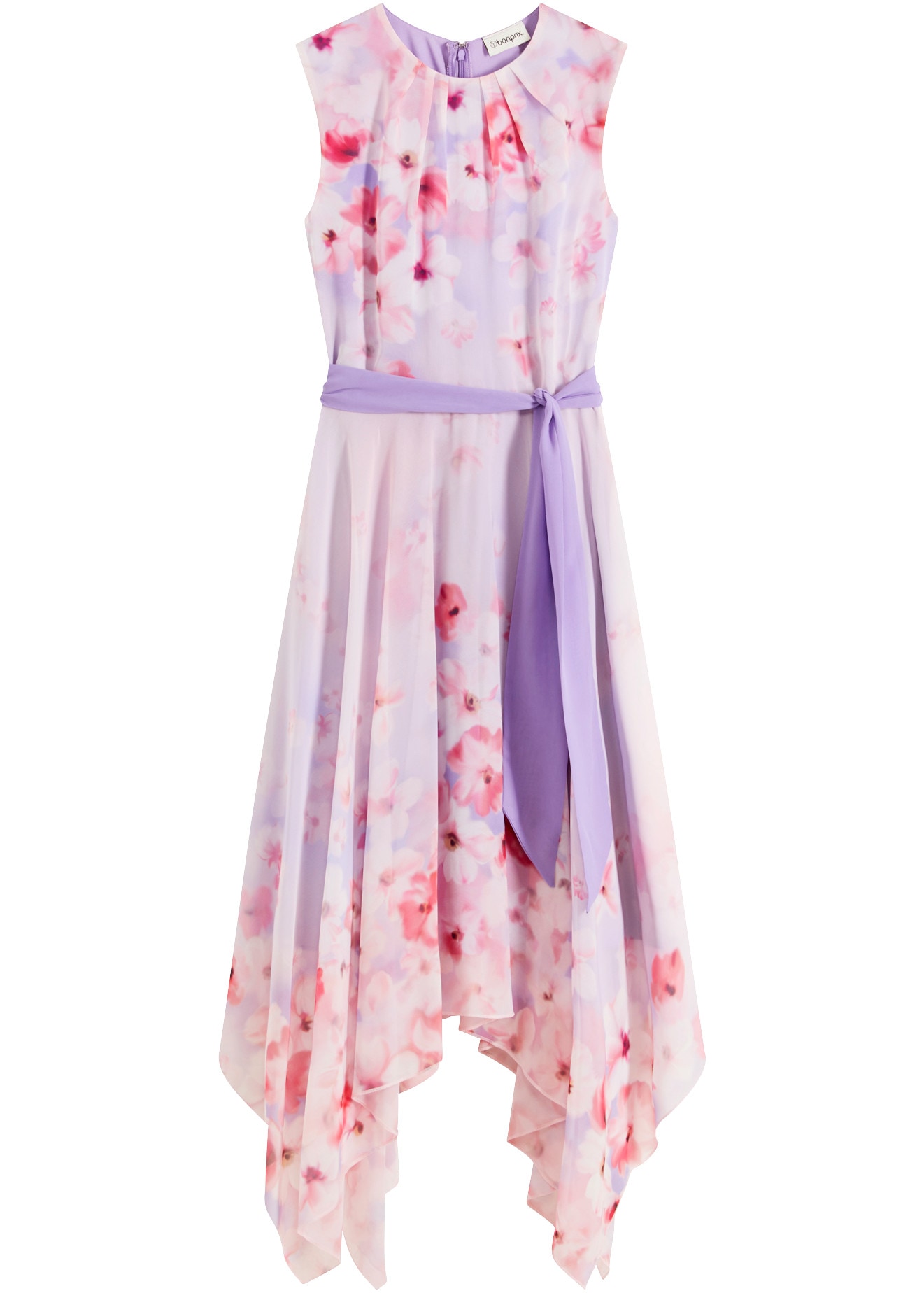 bonprix Robe en mousseline de soie ärmelloses Design, ausgestellte Passform, leichtes Chiffonmaterial