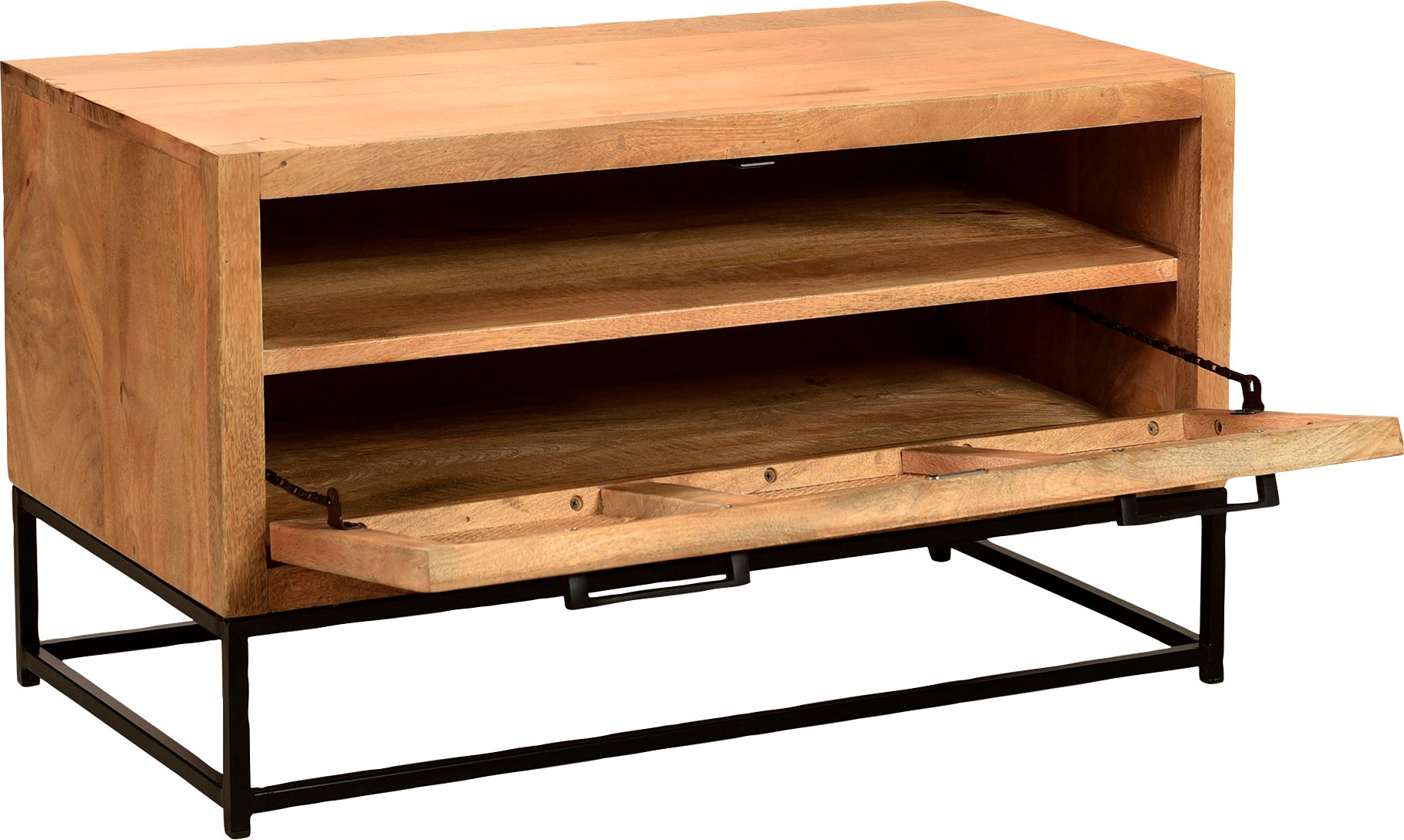 SIT Schuhschrank »CANE aus Mangoholz mit Rattan-Front & Metallkufen« Platz für 6 Paar Schuhe mit Rattan-Front & Mangoholz