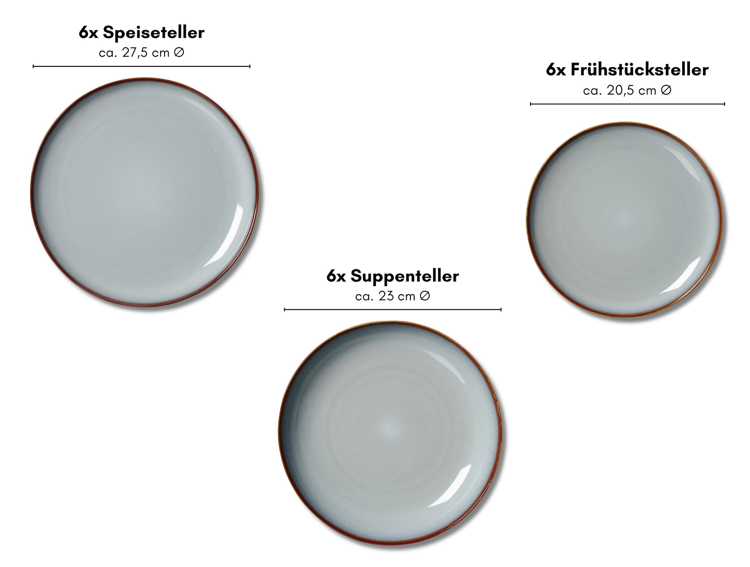 Ritzenhoff & Breker Service de table »Portofino« Reaktivglasur, jedes Stück ein Unikat