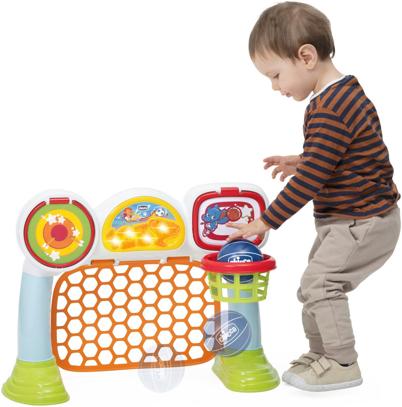 Chicco But de football »Multi-Sport-Aktivitätsspiel, 3in1« Made in Europe; mit Licht- und Soundeffekt