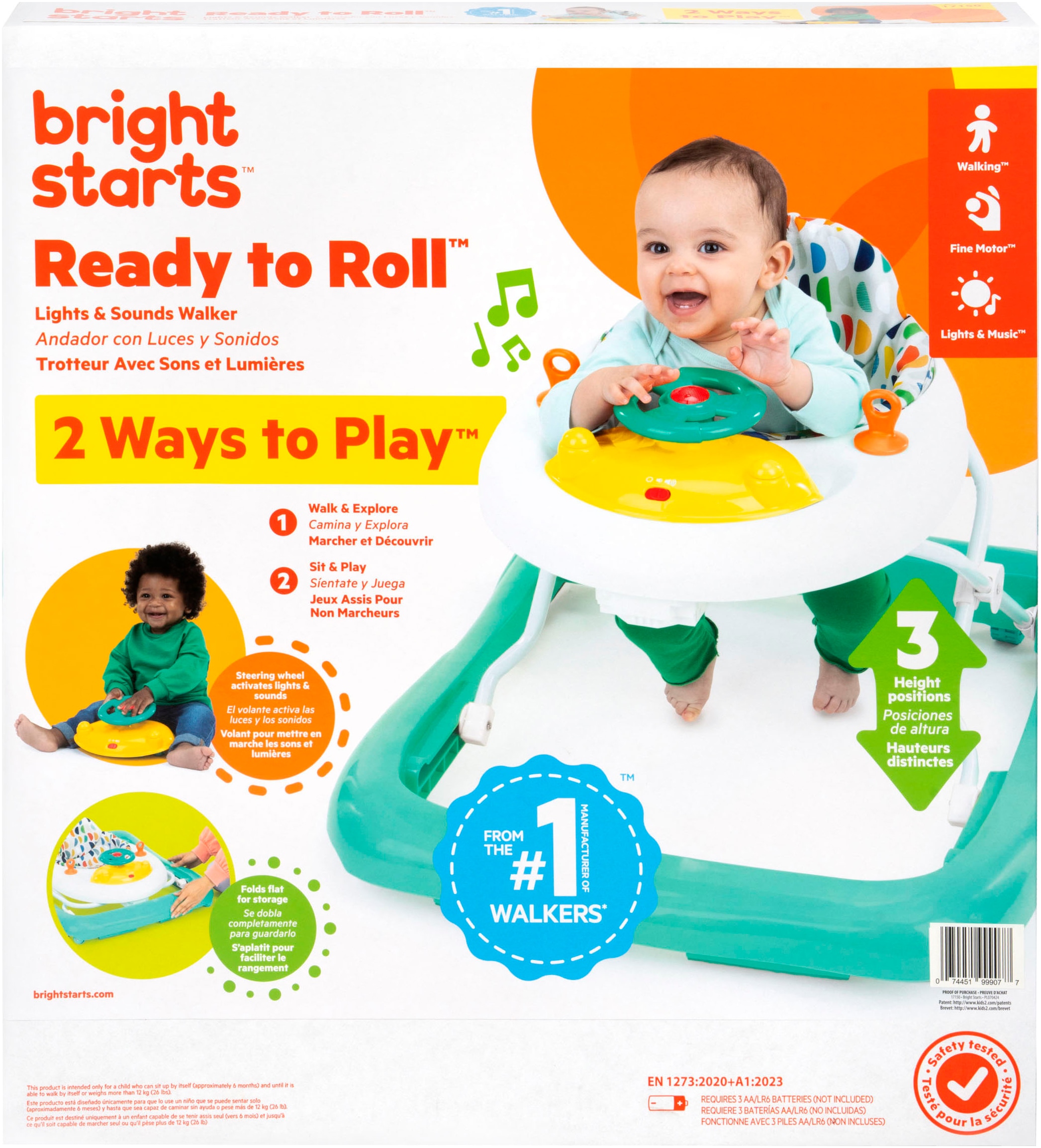 Bright Starts Lauflernhilfe »Ready to Roll  Lights & Sounds Walker« mit Licht- und Soundeffekt