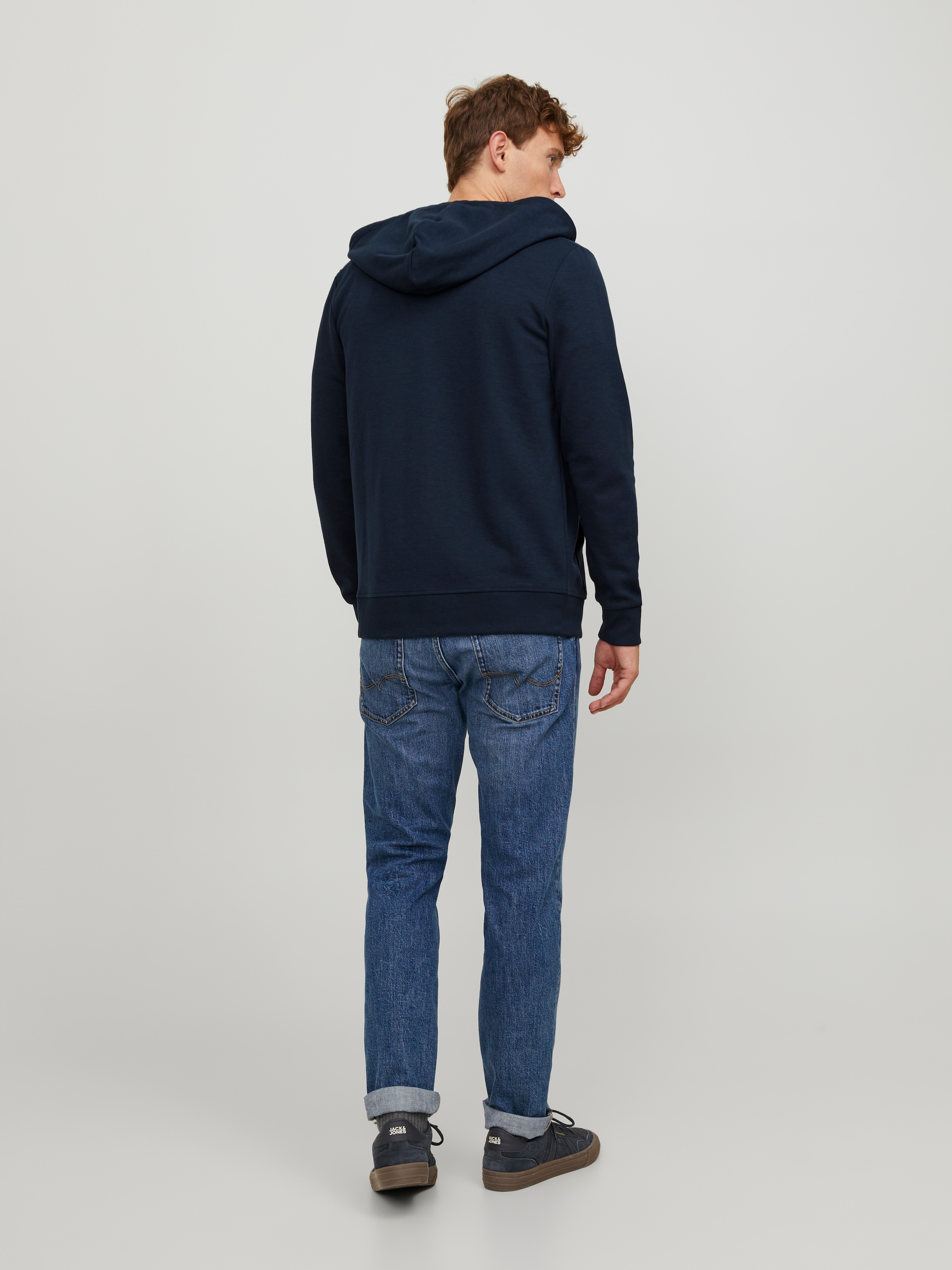 Jack & Jones Sweat à capuche »JJEBASIC Hoodie mit Rippbündchen und angenehmem Tragegefühl« unifarben, modisch, regular fit, Baumwollmischung, Rundhals