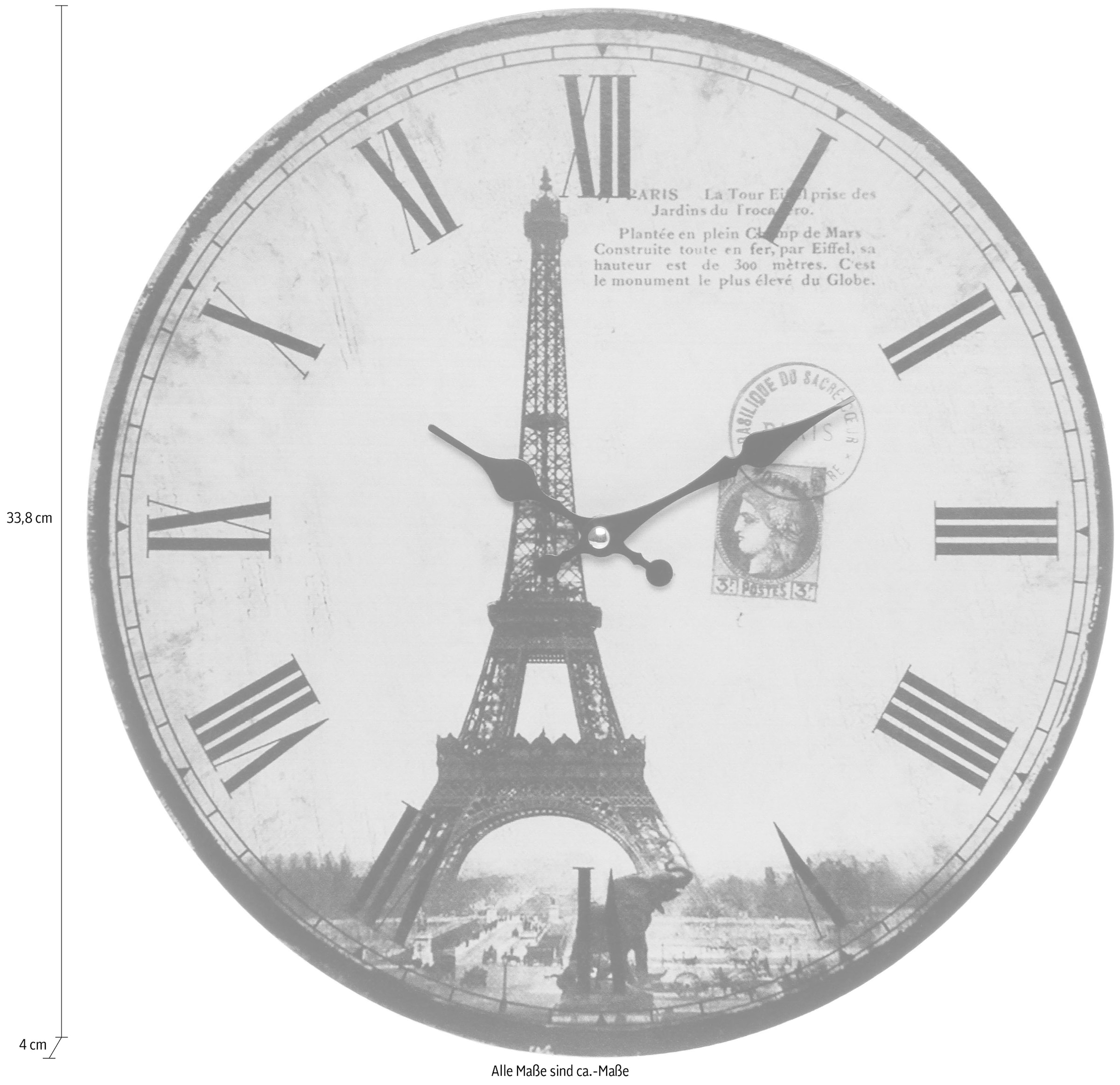 Myflair Möbel & Accessoires Horloge murale »"Eiffelturm II"« römische Ziffern, 33,8 cm