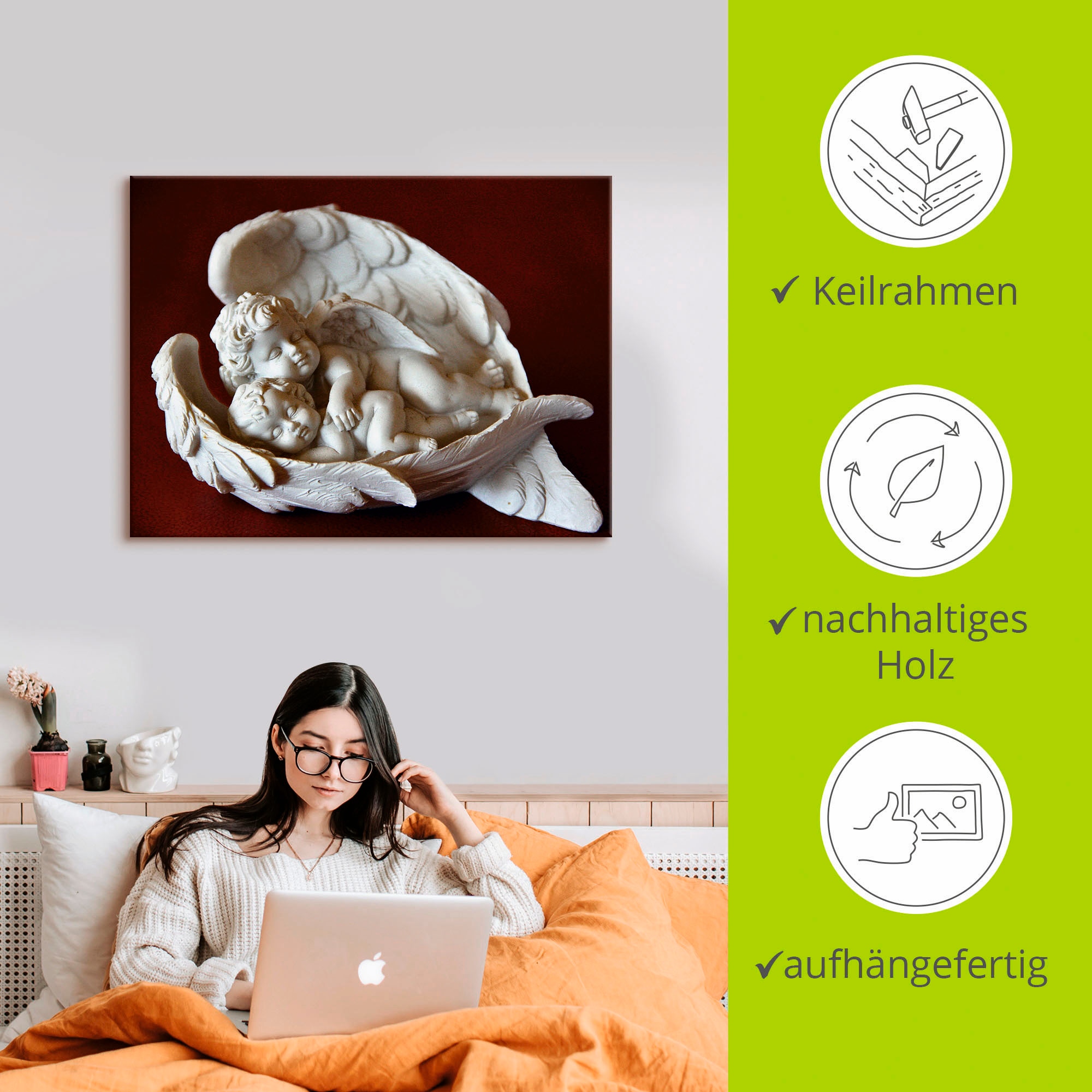 Artland Tableau sur toile »Engel« 1 cuis tlg. auf Holzrahmen gespannt