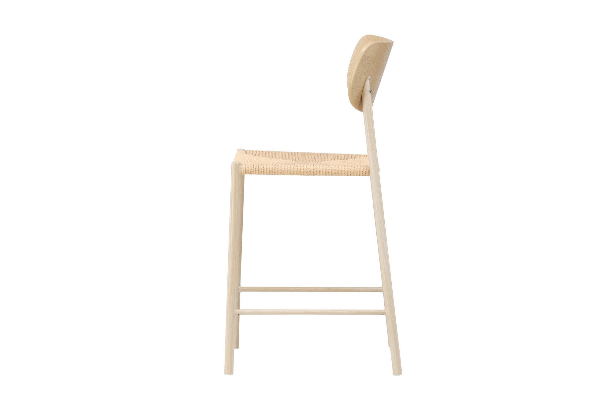 Venture Home Tabouret de bar »Polly, Barhocker mit Rückenlehne und geflochtenem Seilsitz, 120 kg« 1 cuis tlg. Tabouret de bar, rotin, cadre en acier, corde tressée, clair