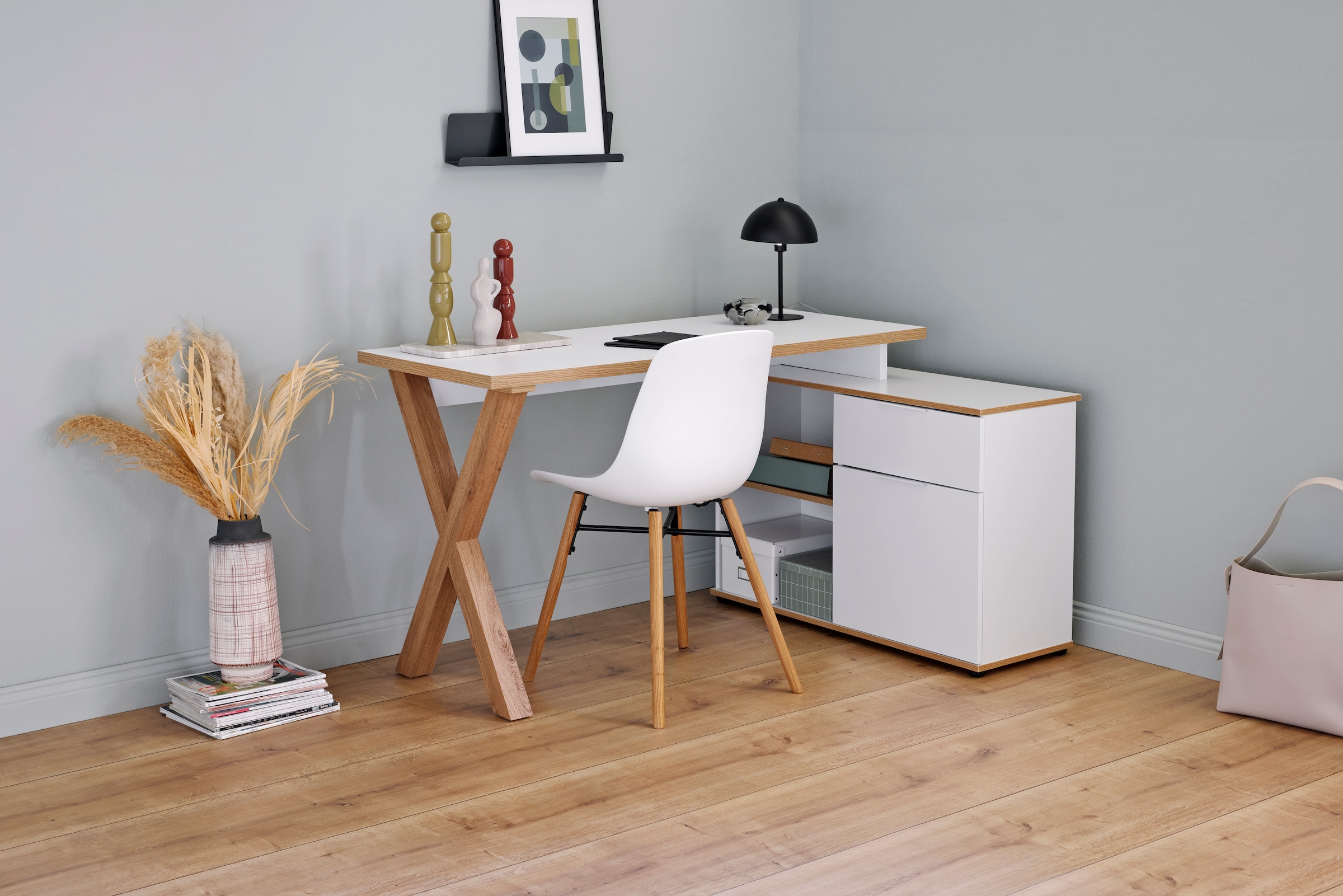 Jahnke Bureau d'angle »X-CLUB C 40 E« 1 cuis tlg. bureau d'angle, montage réversible, piètement en X