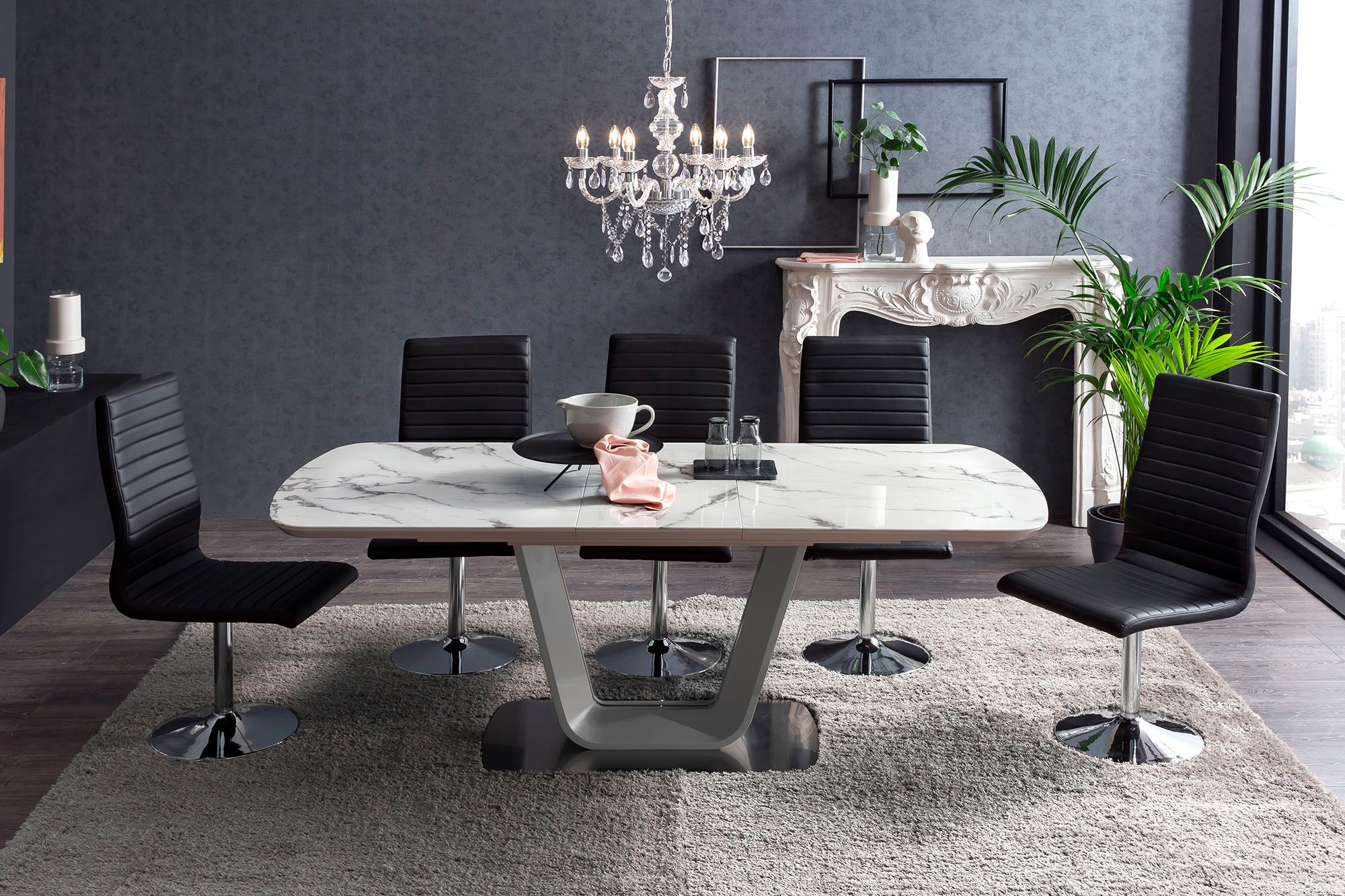 SalesFever Chaise de salle à manger »Komfortabler Armlehnstuhl zum Relaxen« (Set) 4 cuismit Drehfunktion