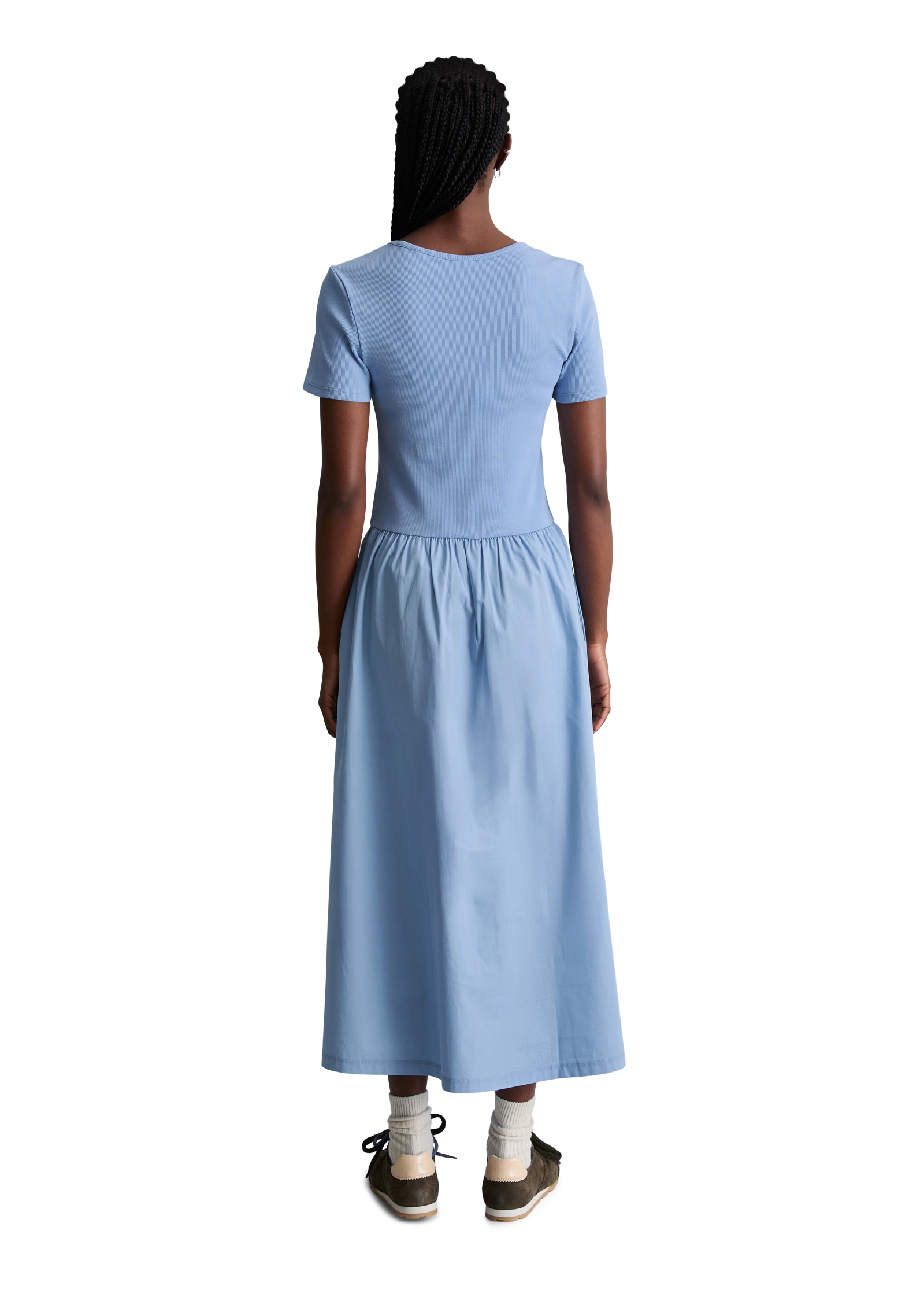 Marc O'Polo DENIM Robe en jersey Poches dans les coutures latérales évasé avec jupe en popeline de coton