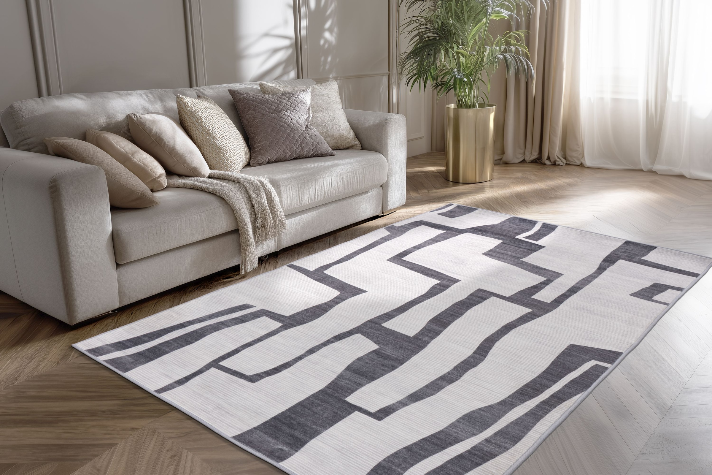 Kayoom Teppich »Bluster 325« rechteckig 7 mm Höhe Kurzflor, Wohnzimmer