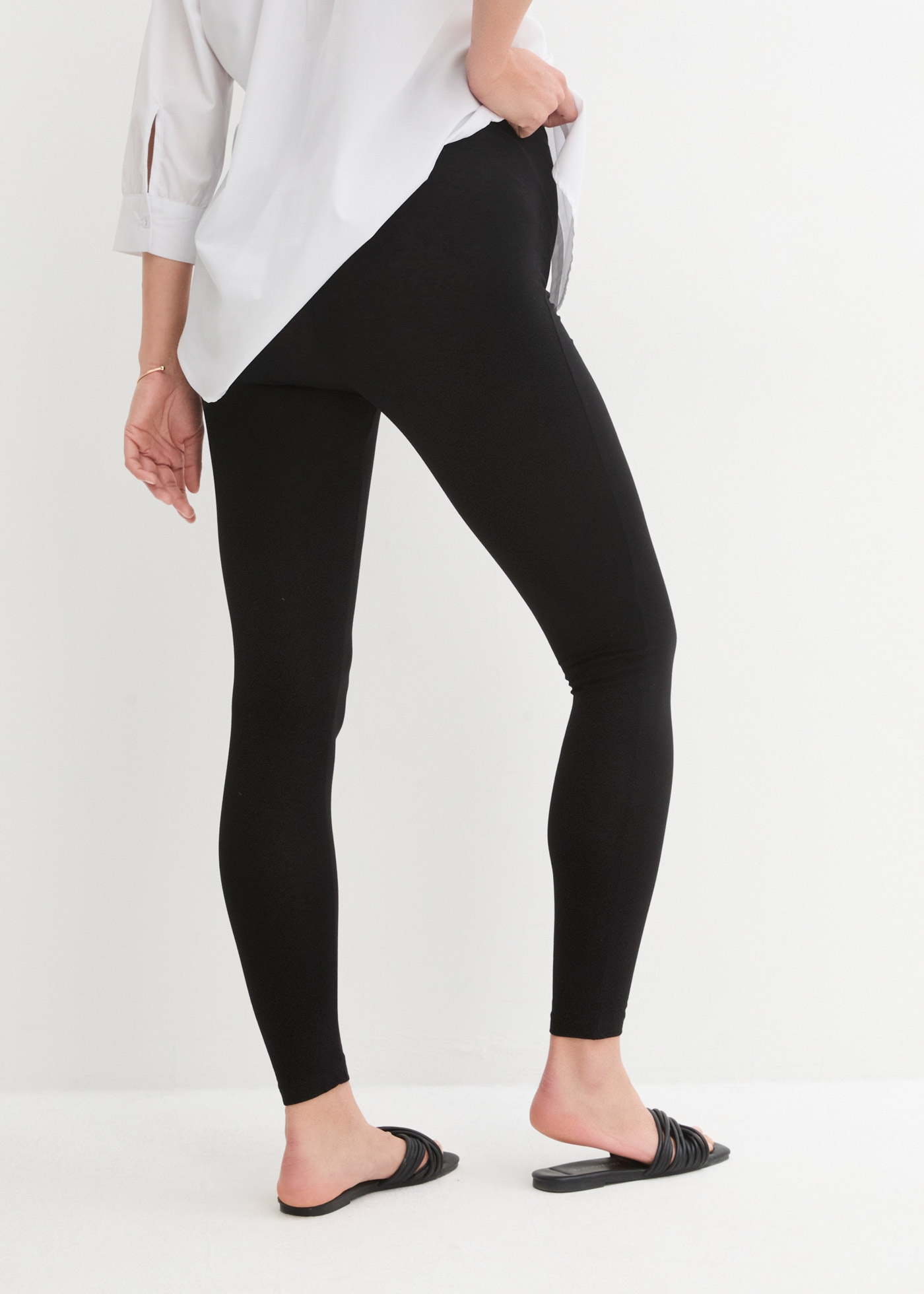 bonprix Leggings de maternité  aus Baumwollmix mit Elasthan, mit breitem Jerseybund, Skinny Fit