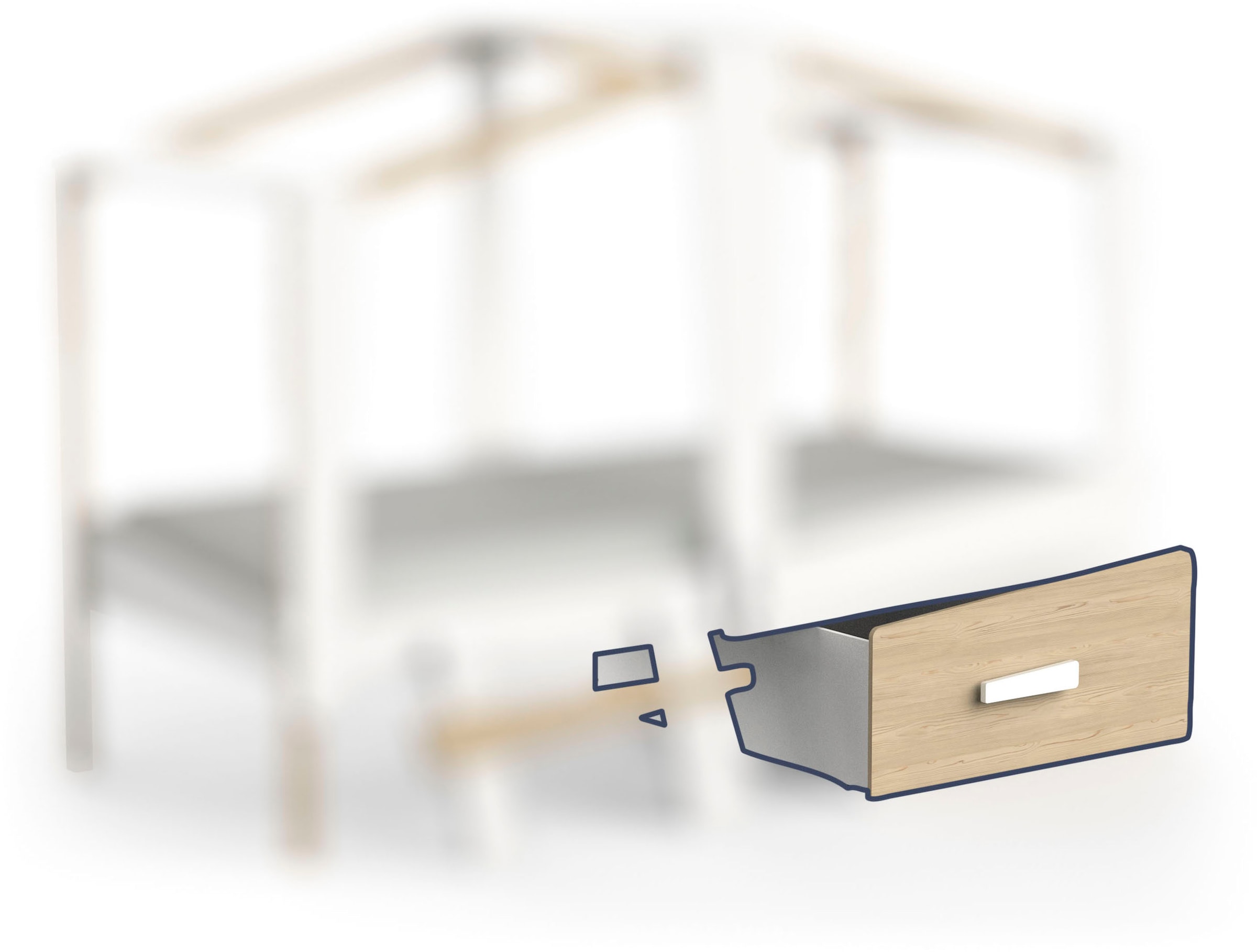 Demeyere GROUP Tiroir »Cabane« grand tiroir coulissant sous le lit