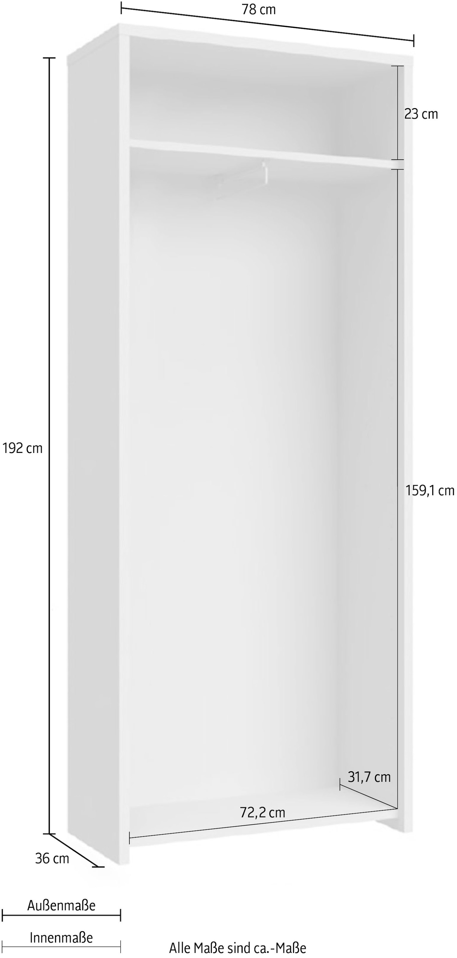 GOODproduct Armoire vestiaire »Gala« laqué UV de haute qualité, fonction soft-close, hauteur 192 cm