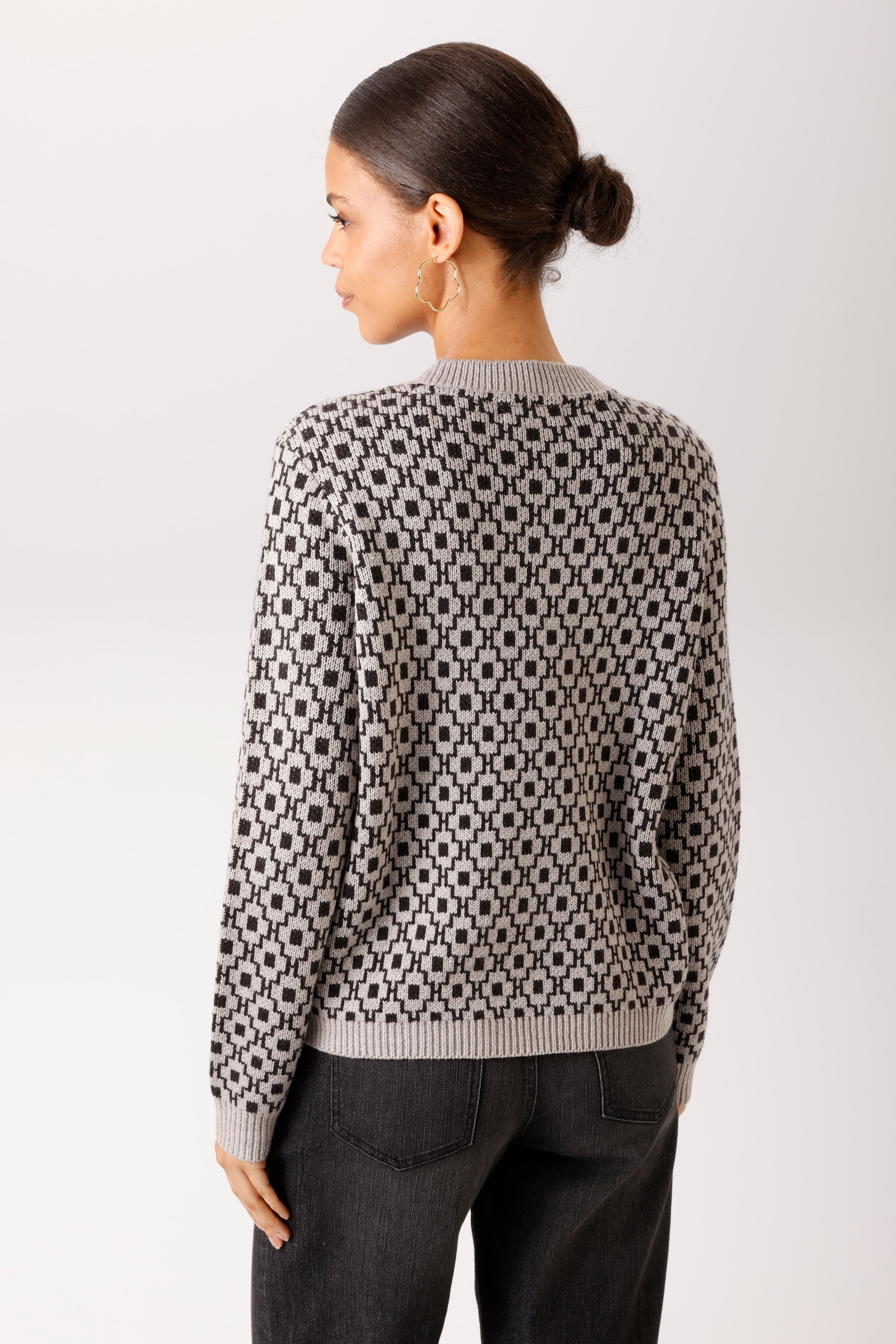 Aniston CASUAL Strickpullover mit grafischem Muster im Retro-Look - NEUE KOLLEKTION
