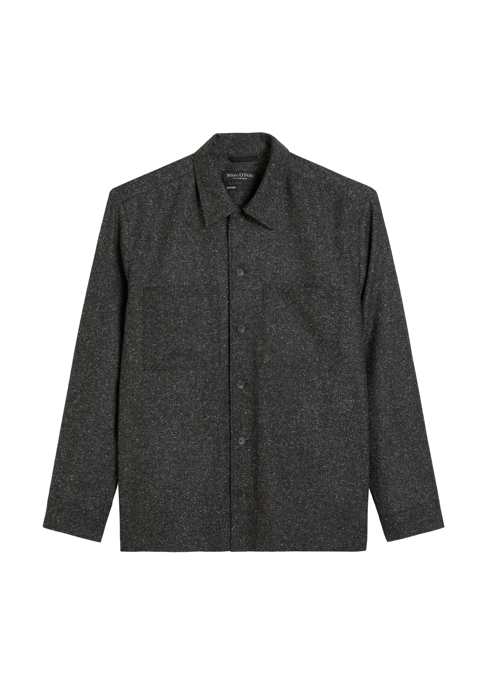 Marc O'Polo Hemdjacke Overshirt aus Woll-Mix, lockere Form, melierte Struktur