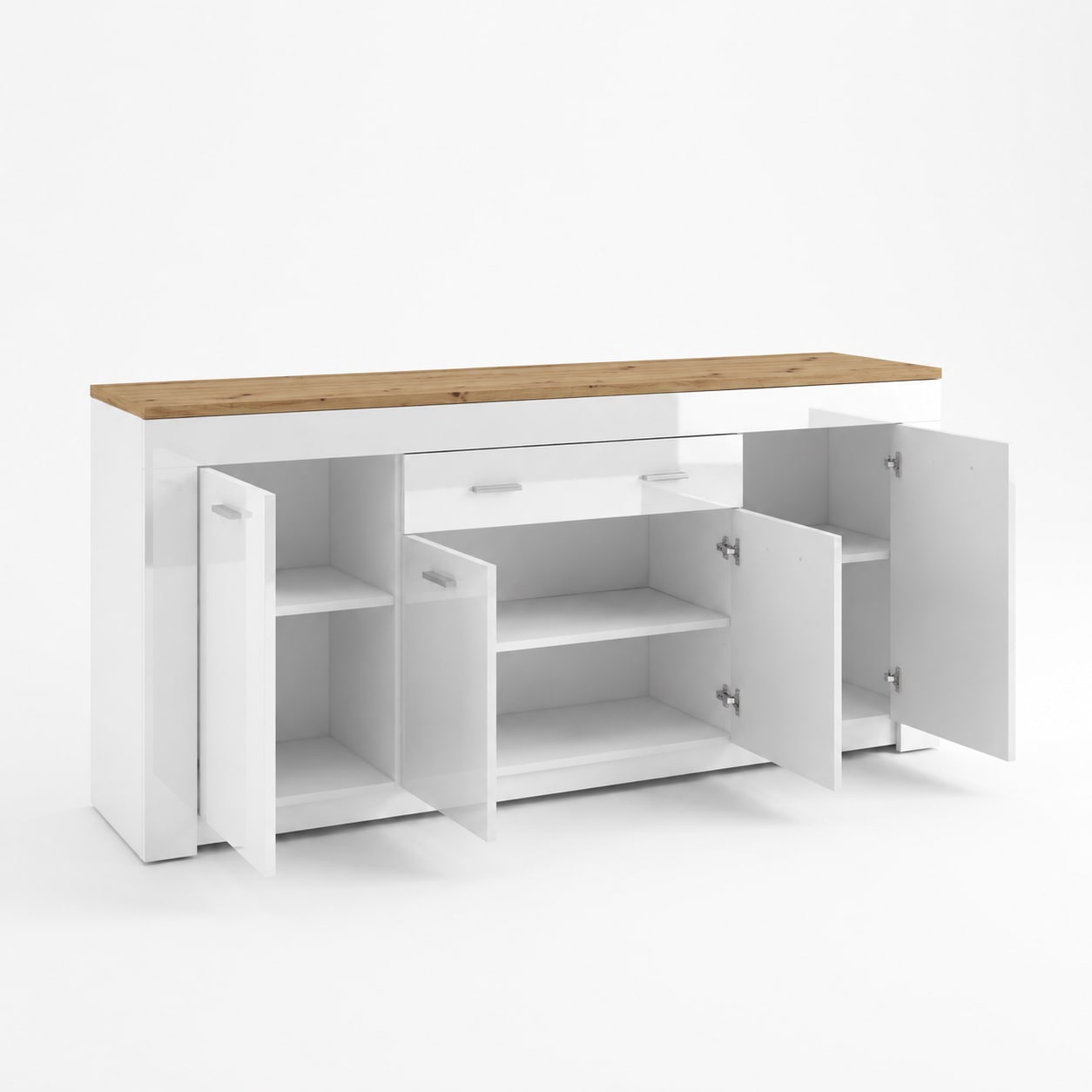 GOODproduct Kombikommode »Milan Sideboard, Highboard, Kommode, Schubladenkommode« Breite 190,4 cm, hochglänzende Fronten, 4 Türen, 1 Schublade
