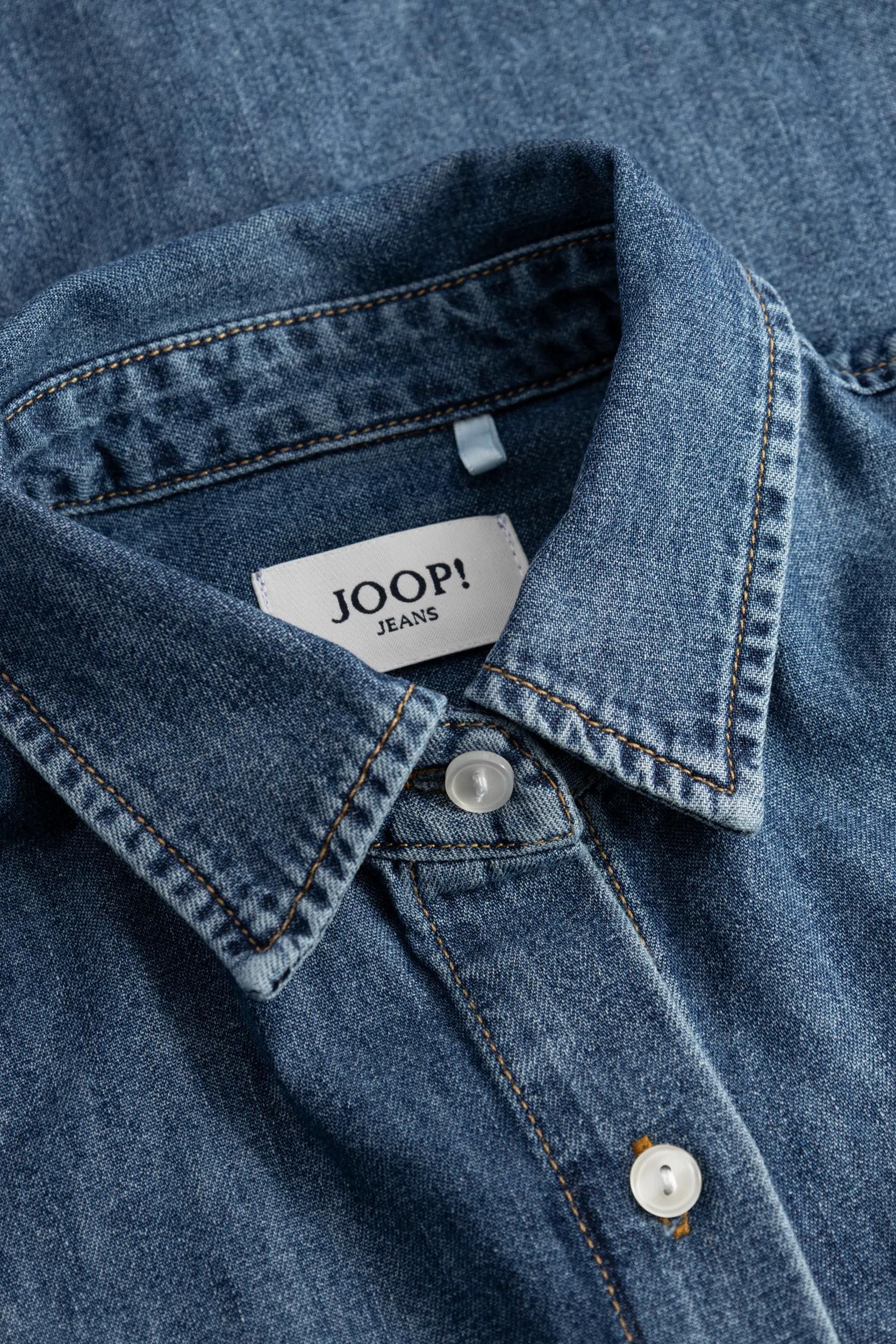 JOOP! Blouse en jean »Ude« coupe régulière avec col chemise et pli au dos,